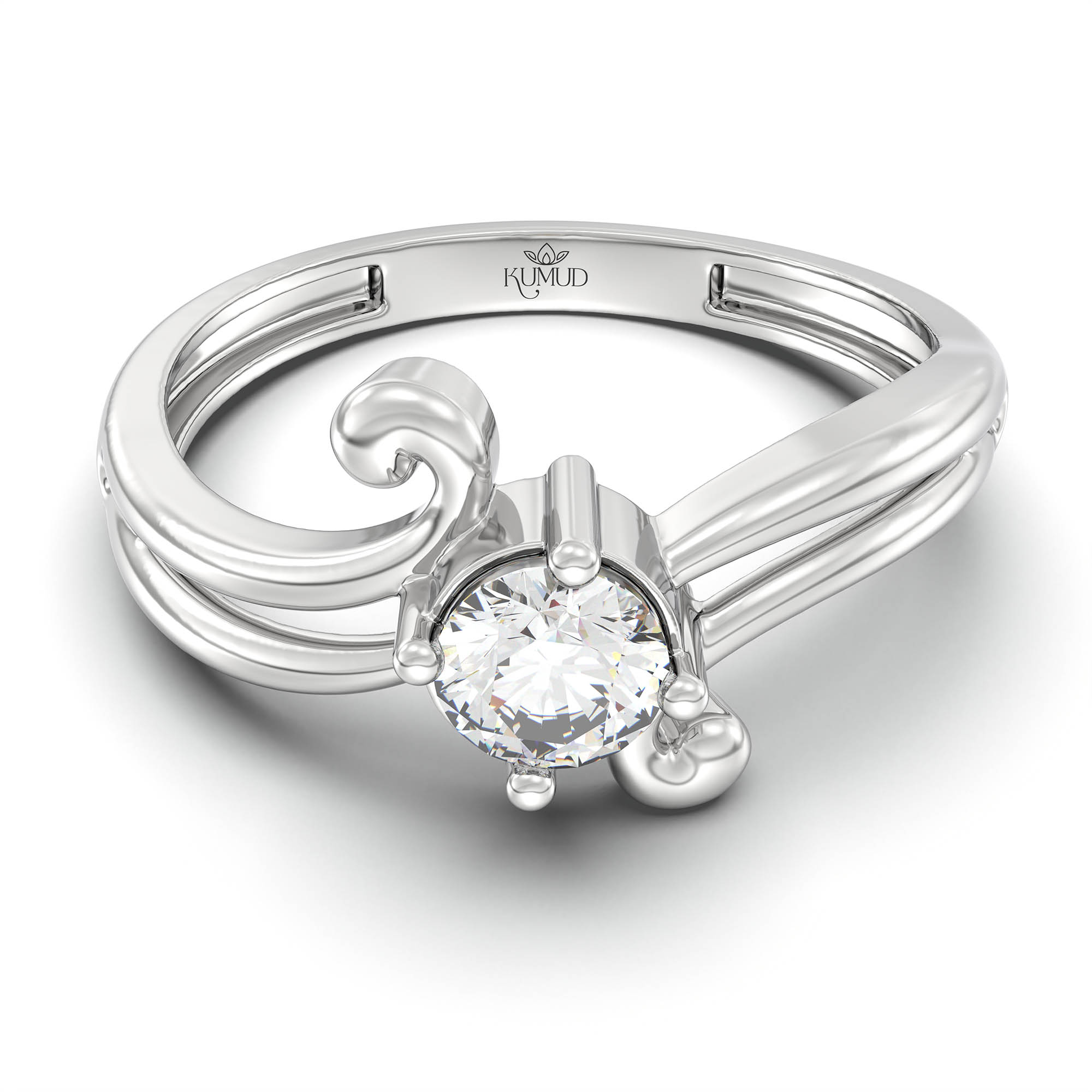 Lab-Grown Diamond Solitaire Ring for Women in 18K White Gold – 0.25 Ct Round, 3 g (Design K11-23-APGAA) thumbnail