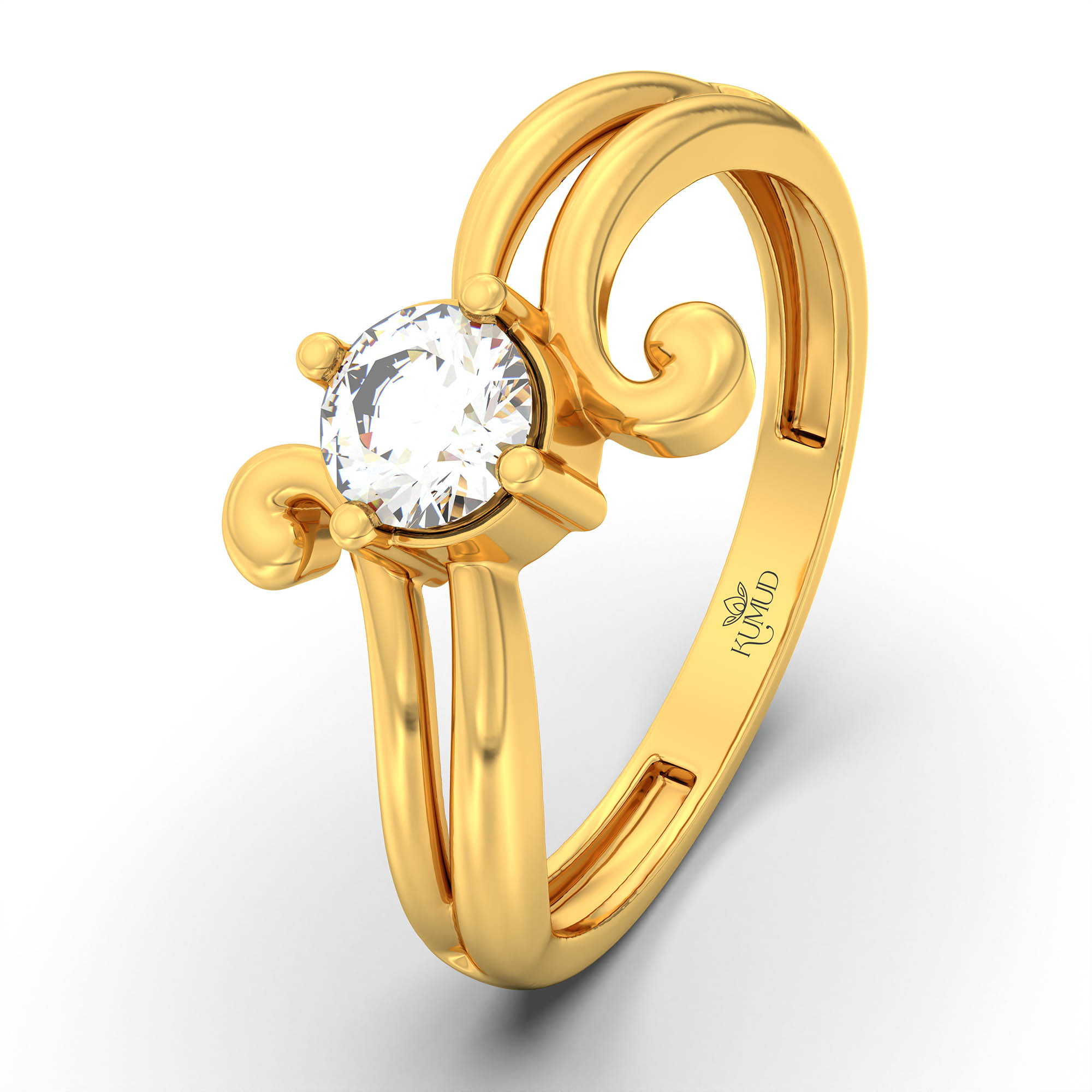 Lab-Grown Diamond Solitaire Ring for Women in 22K Yellow Gold – 0.25 Ct Round, 3 g (Design K11-23-APGAA) thumbnail