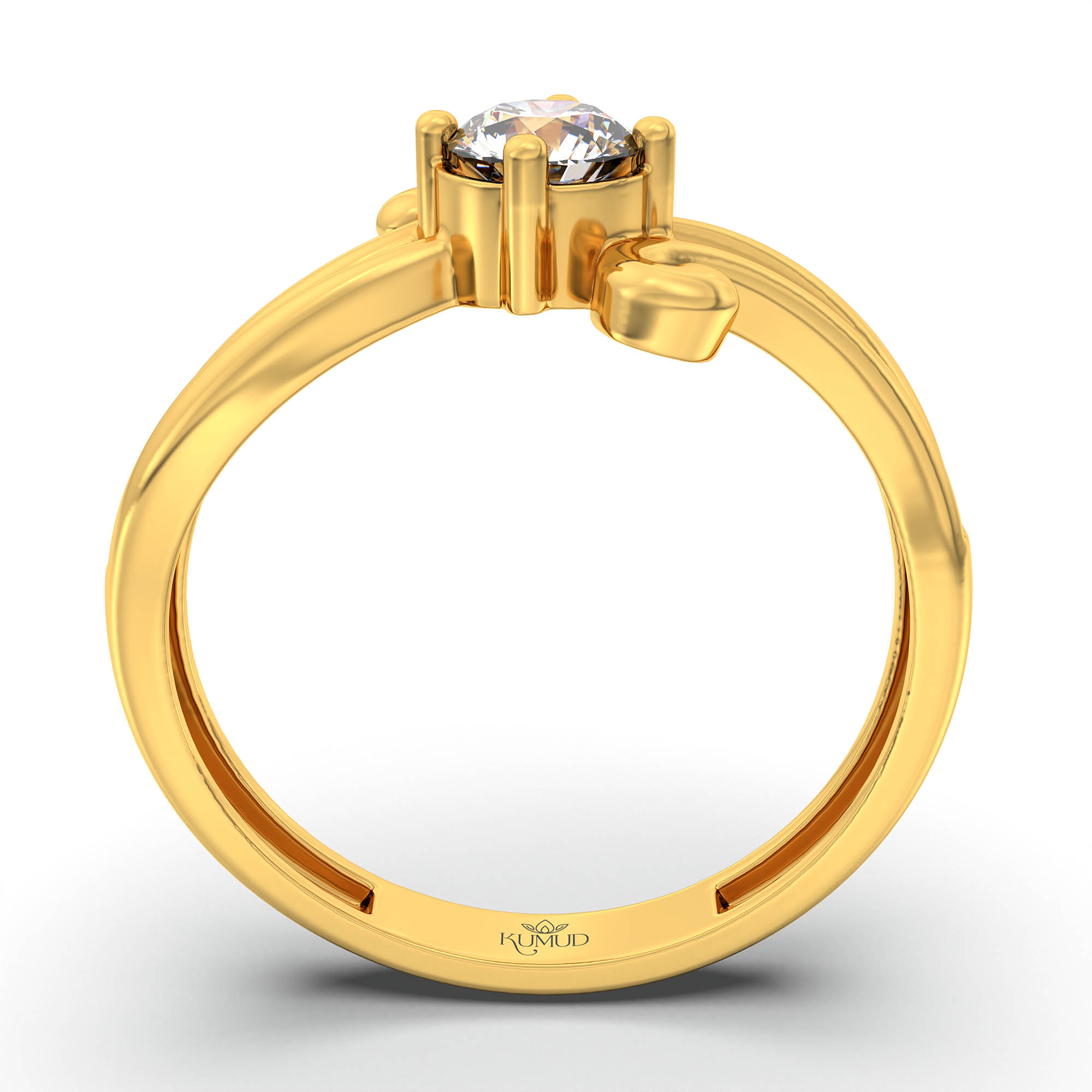 Lab-Grown Diamond Solitaire Ring for Women in 22K Yellow Gold – 0.25 Ct Round, 3 g (Design K11-23-APGAA) thumbnail