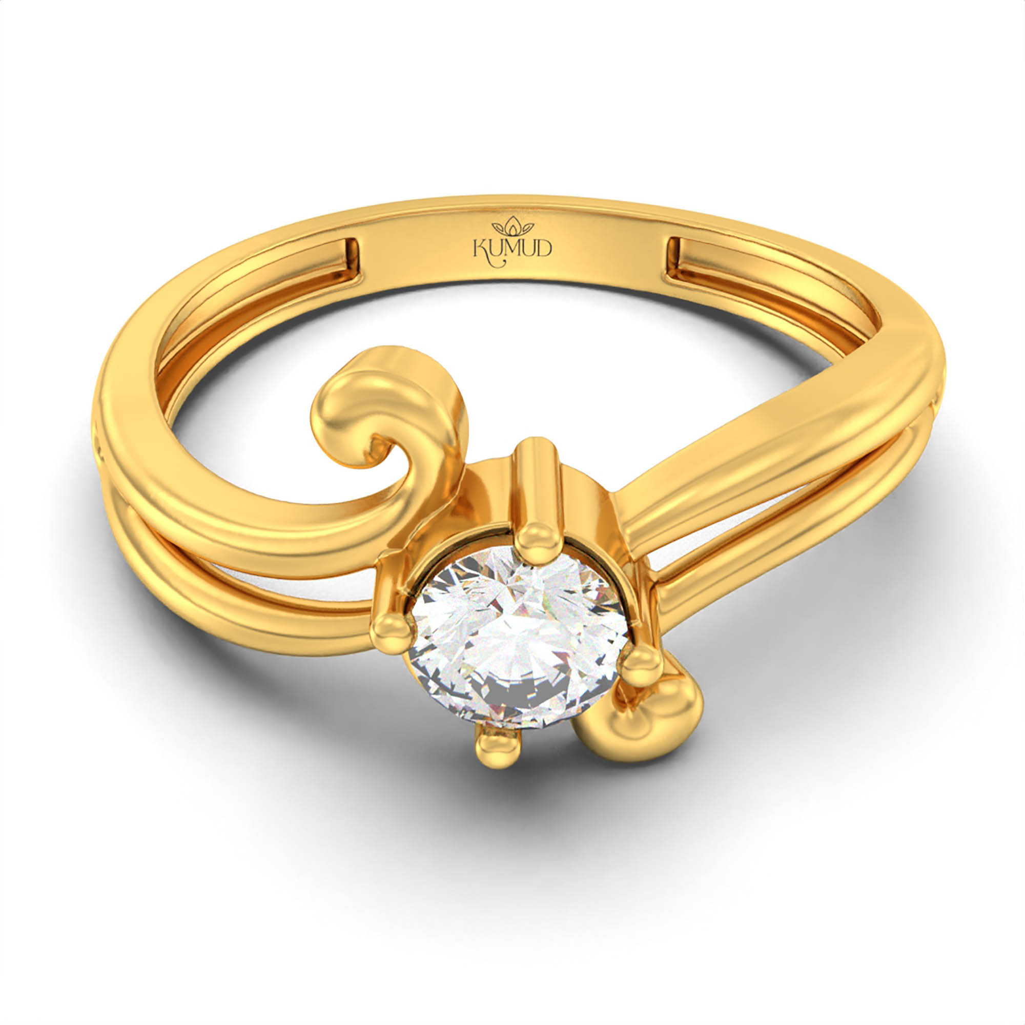 Lab-Grown Diamond Solitaire Ring for Women in 22K Yellow Gold – 0.25 Ct Round, 3 g (Design K11-23-APGAA) thumbnail