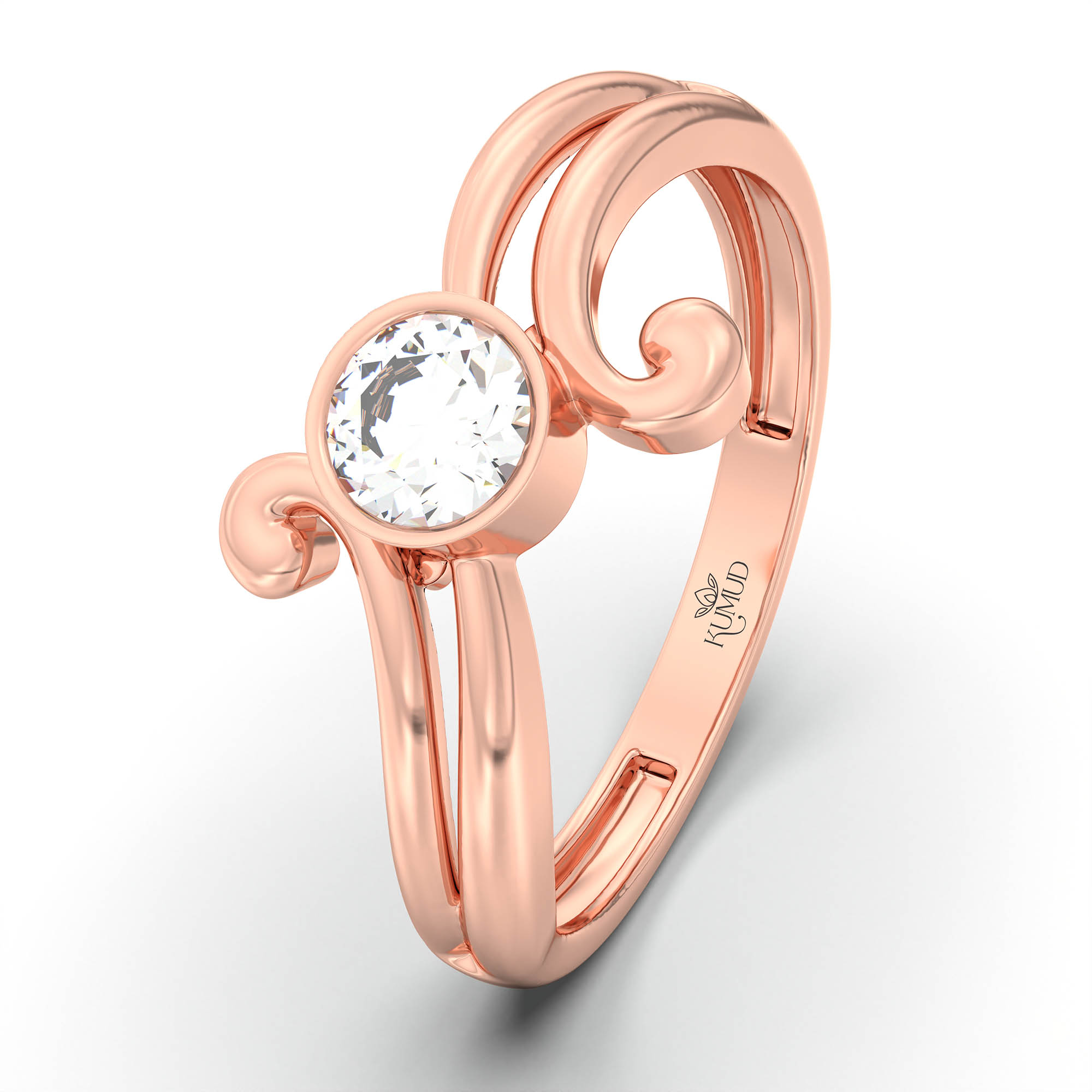 Lab-Grown Diamond Solitaire Ring for Women in 18K Rose Gold – 0.25 Ct Round, 3 g (Design K11-23-BBZAA) thumbnail