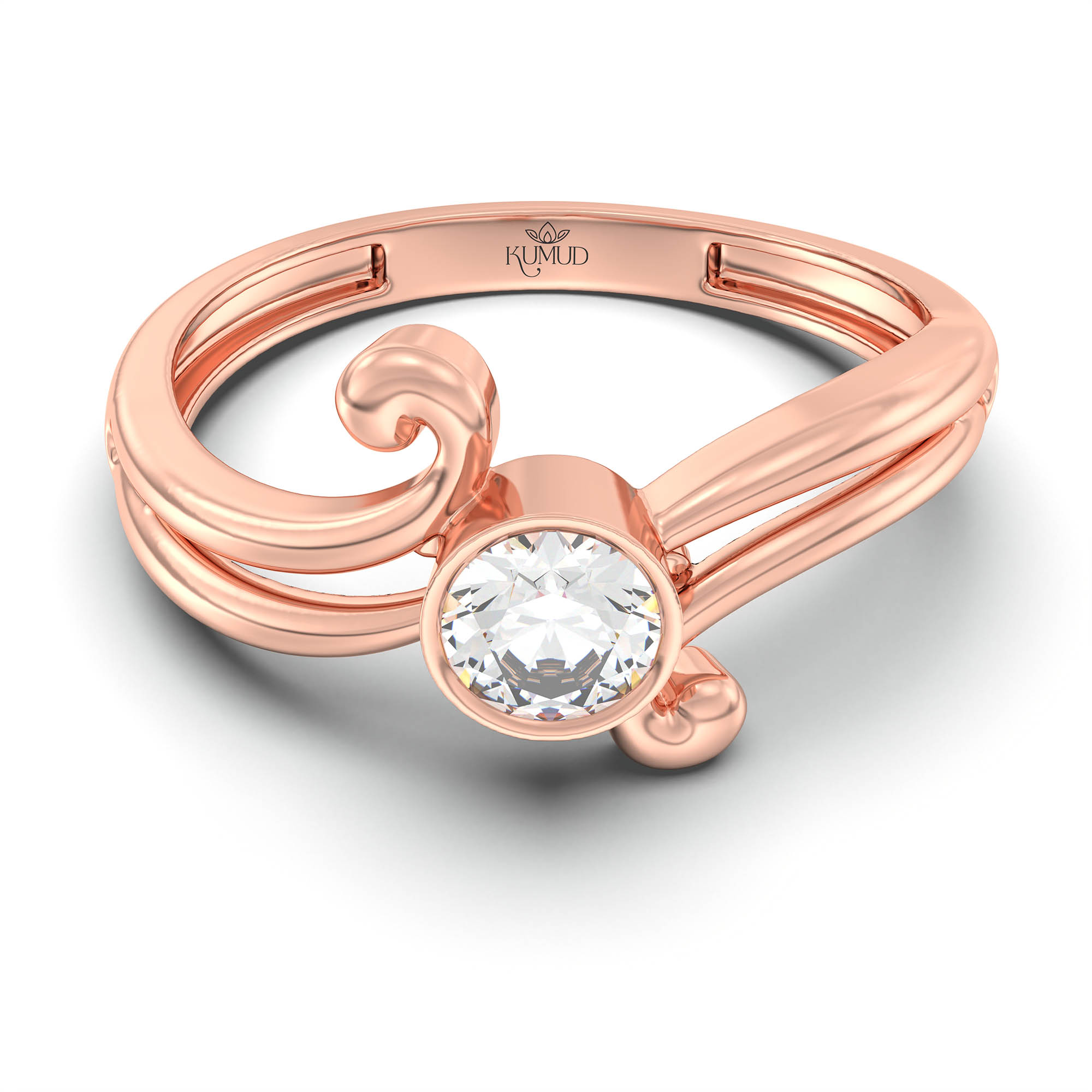 Lab-Grown Diamond Solitaire Ring for Women in 18K Rose Gold – 0.25 Ct Round, 3 g (Design K11-23-BBZAA) thumbnail