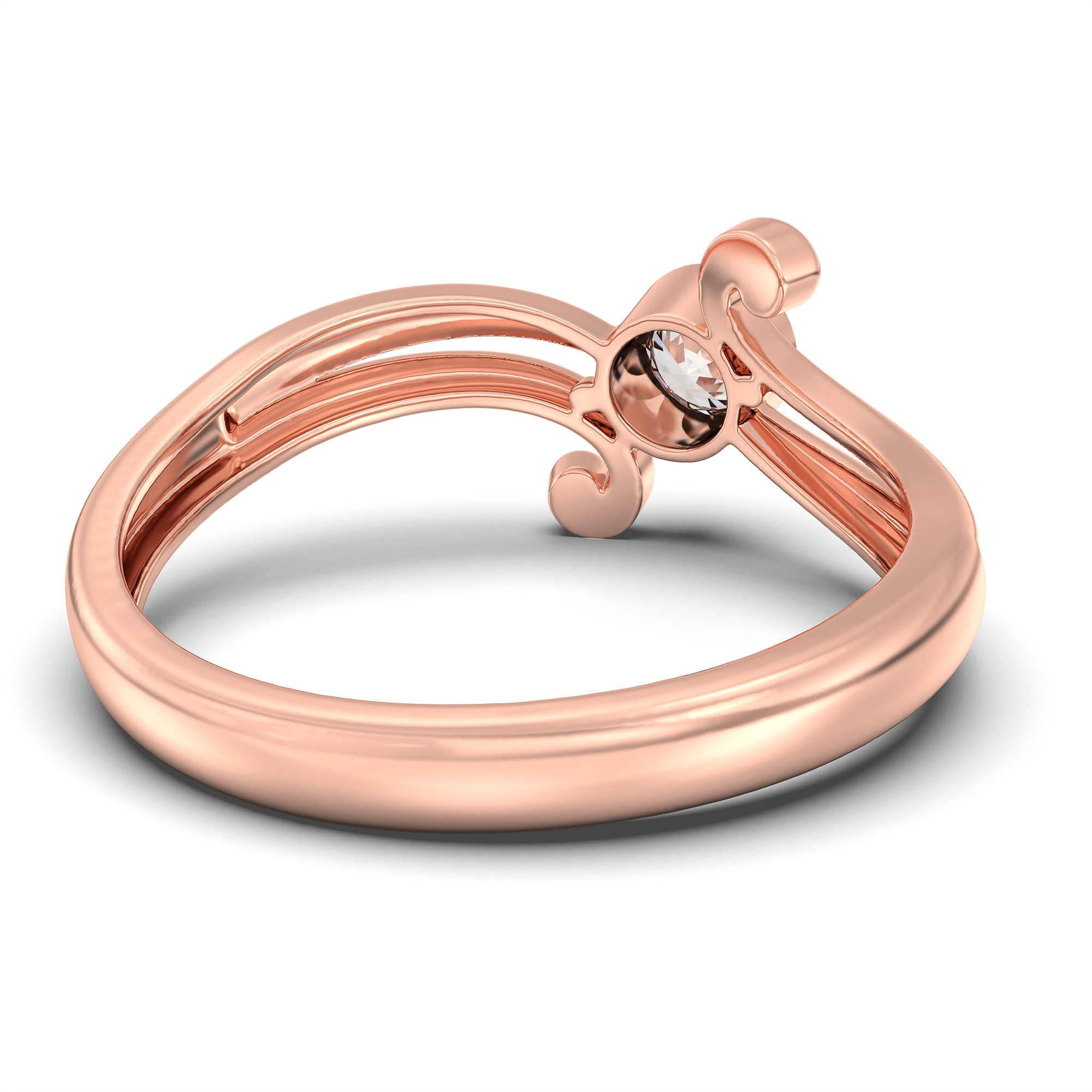 Lab-Grown Diamond Solitaire Ring for Women in 18K Rose Gold – 0.25 Ct Round, 3 g (Design K11-23-BBZAA) thumbnail