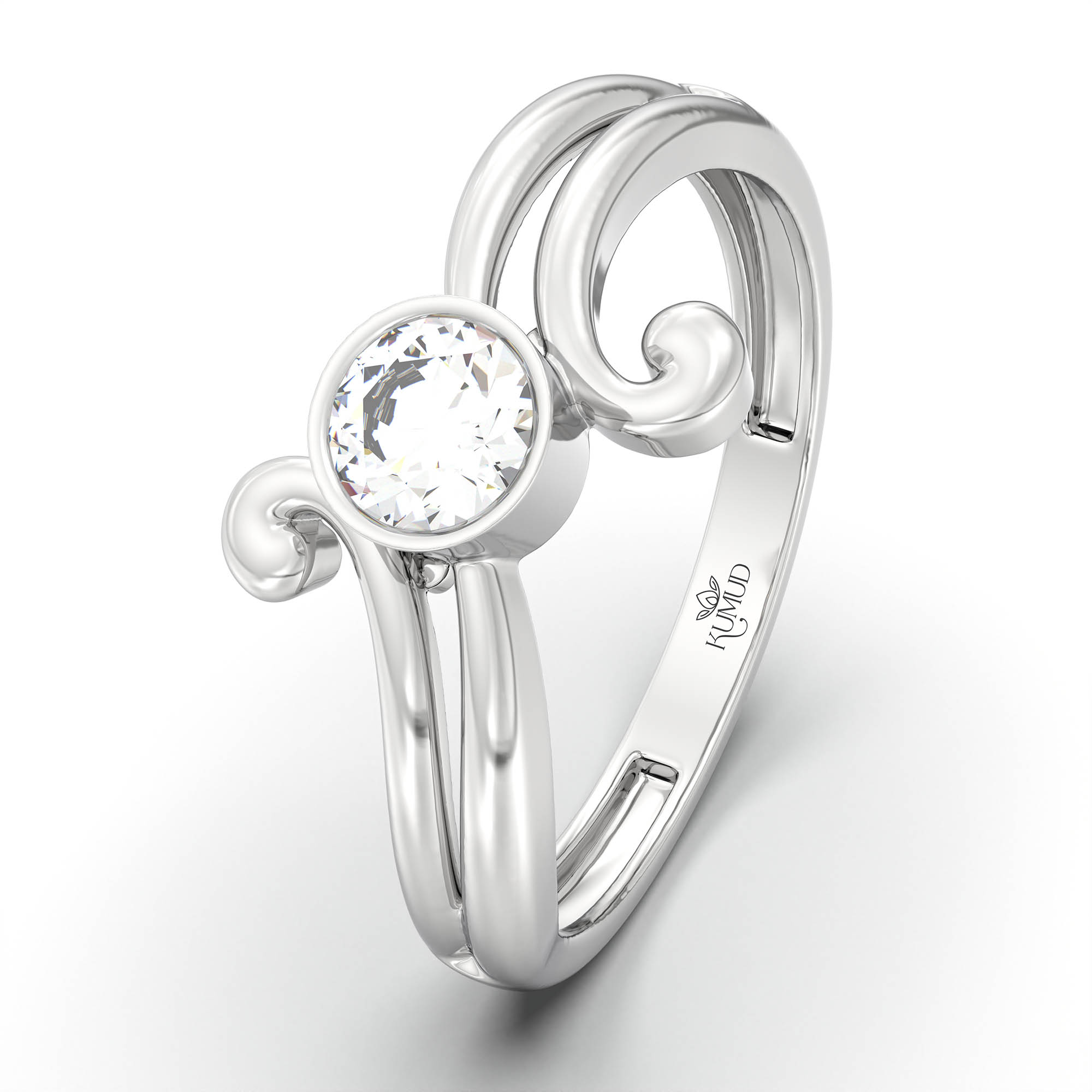 Lab-Grown Diamond Solitaire Ring for Women in 18K White Gold – 0.25 Ct Round, 3 g (Design K11-23-BBZAA) thumbnail