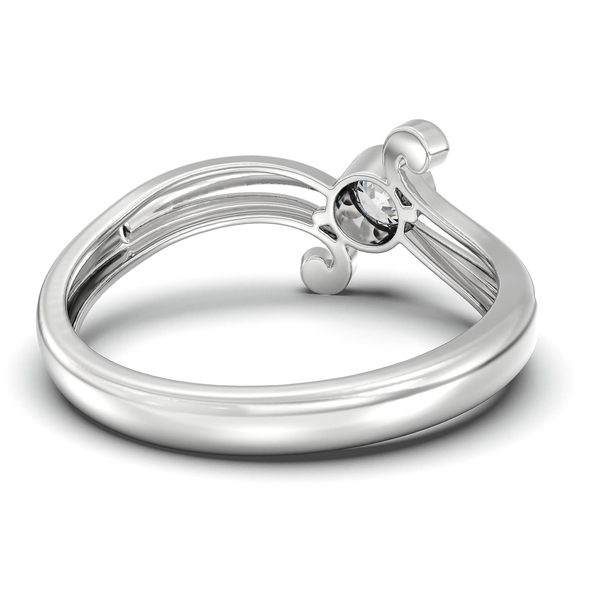Lab-Grown Diamond Solitaire Ring for Women in 18K White Gold – 0.25 Ct Round, 3 g (Design K11-23-BBZAA) thumbnail