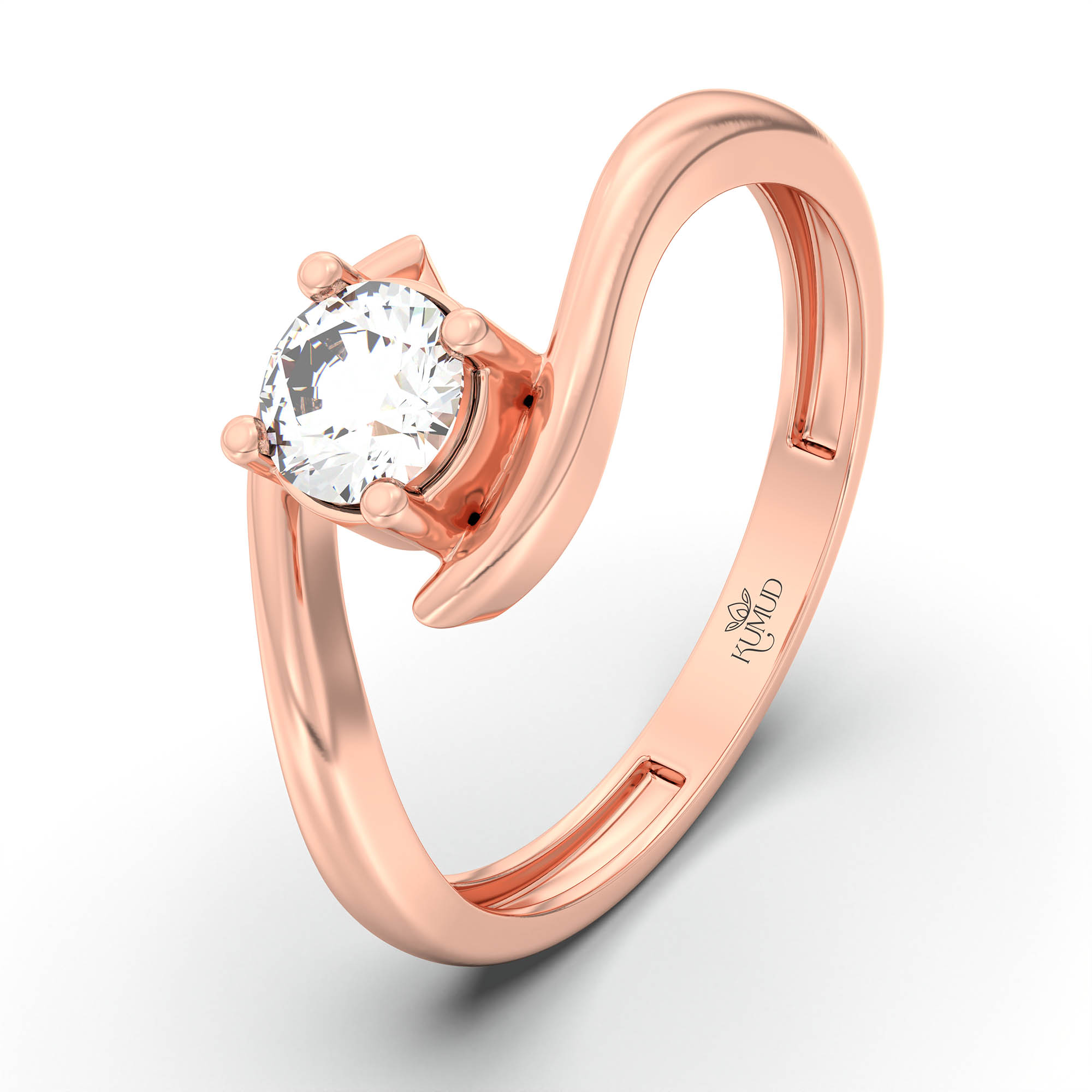 Lab-Grown Diamond Solitaire Ring for Women in 18K Rose Gold – 0.25 Ct Round, 3 g (Design K11-24-APGAA) thumbnail