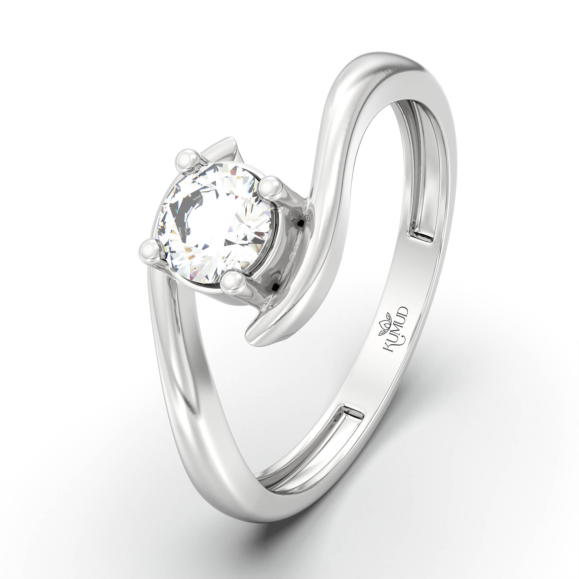 Lab-Grown Diamond Solitaire Ring for Women in 18K White Gold – 0.25 Ct Round, 3 g (Design K11-24-APGAA) thumbnail