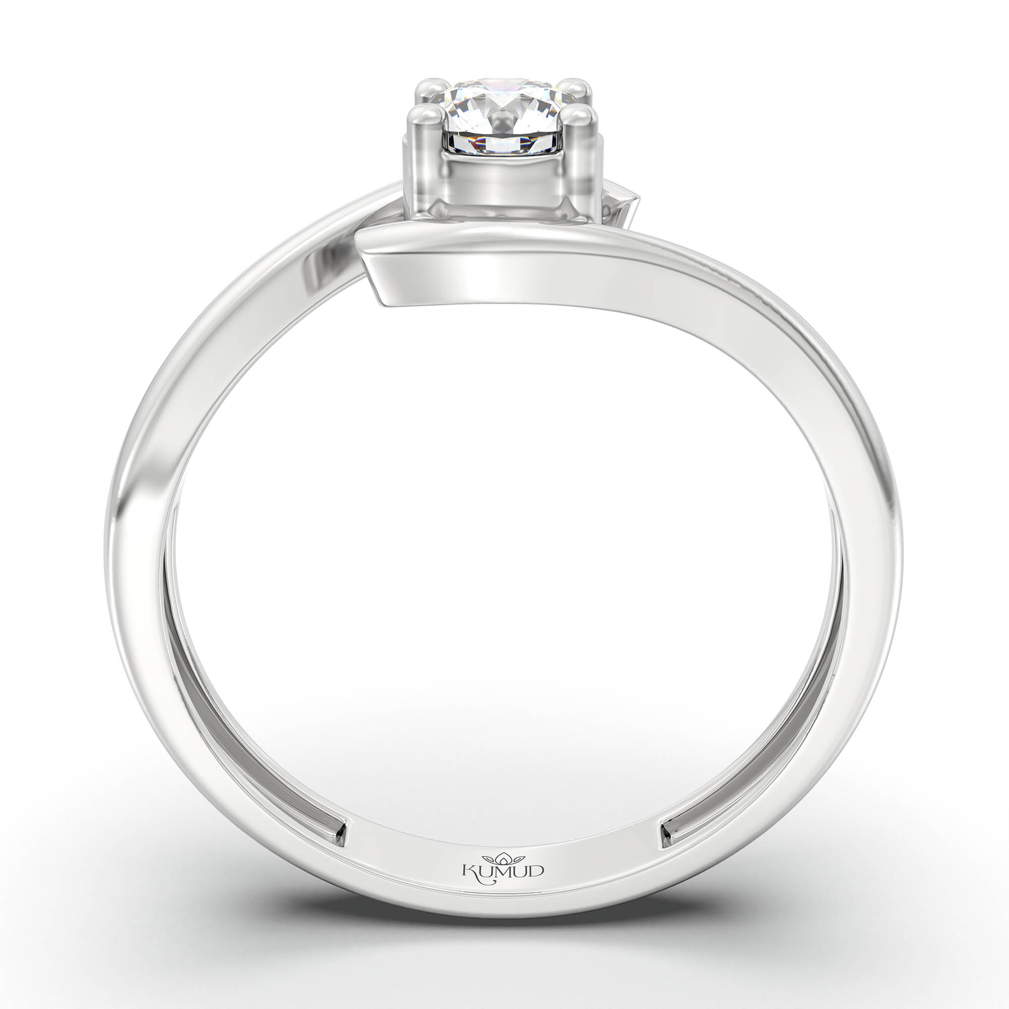 Lab-Grown Diamond Solitaire Ring for Women in 18K White Gold – 0.25 Ct Round, 3 g (Design K11-24-APGAA) thumbnail