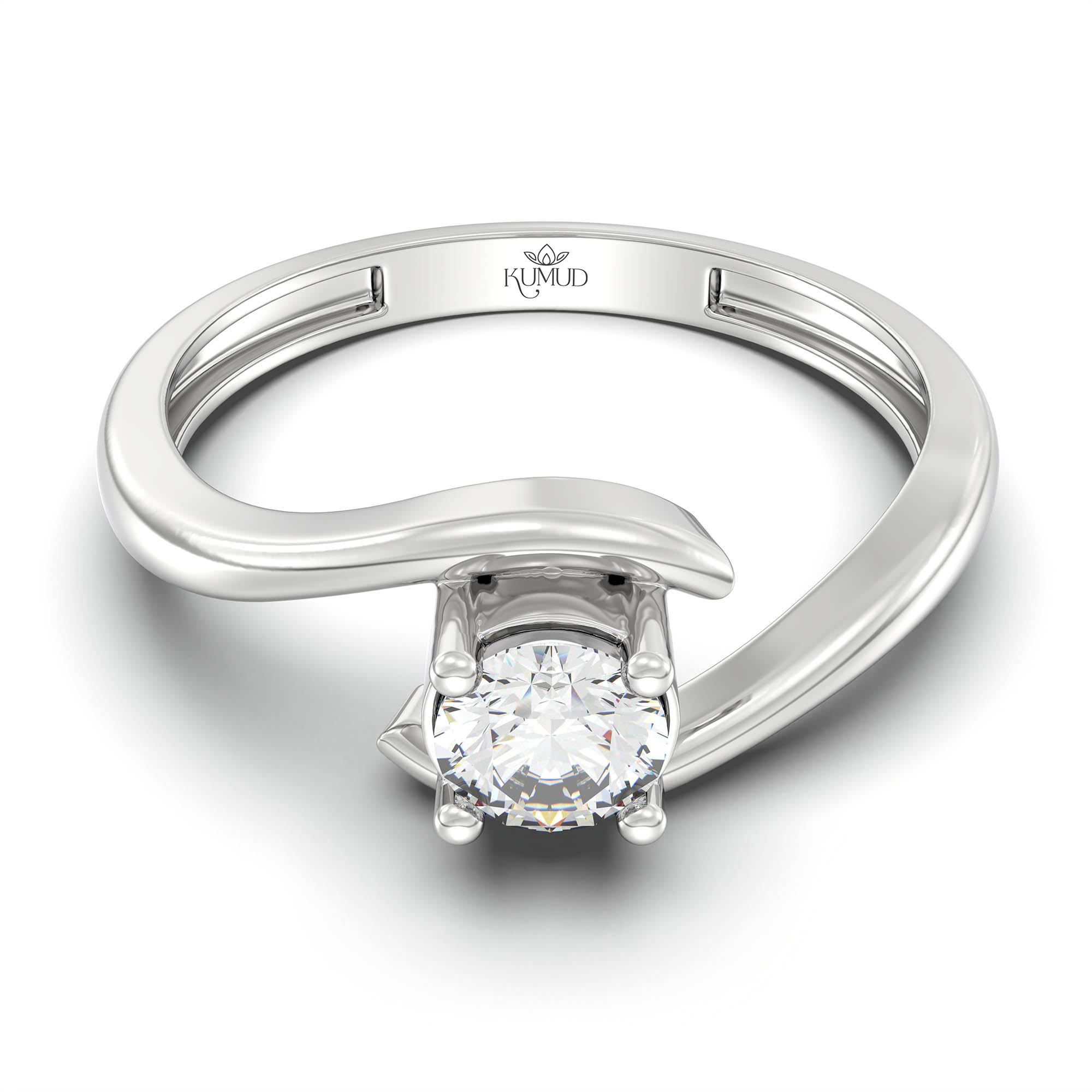 Lab-Grown Diamond Solitaire Ring for Women in 18K White Gold – 0.25 Ct Round, 3 g (Design K11-24-APGAA) thumbnail