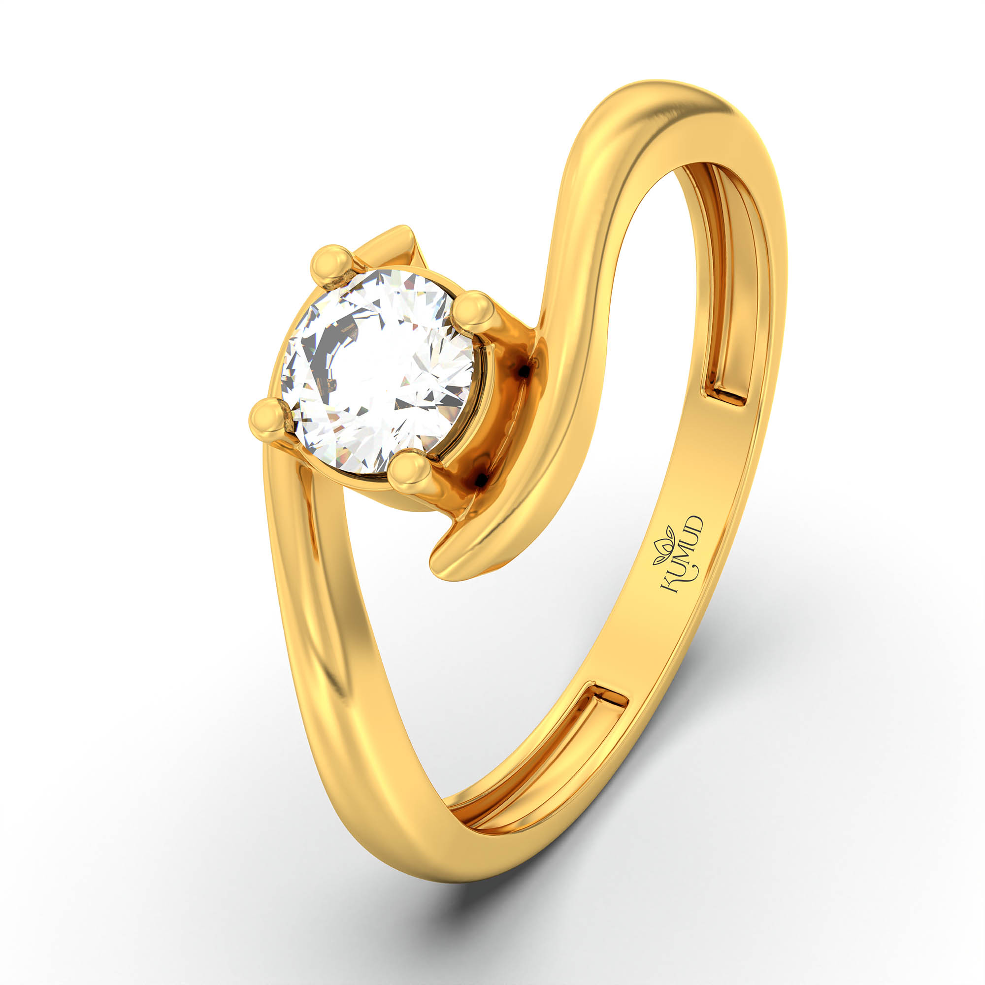 Lab-Grown Diamond Solitaire Ring for Women in 22K Yellow Gold – 0.25 Ct Round, 3 g (Design K11-24-APGAA) thumbnail