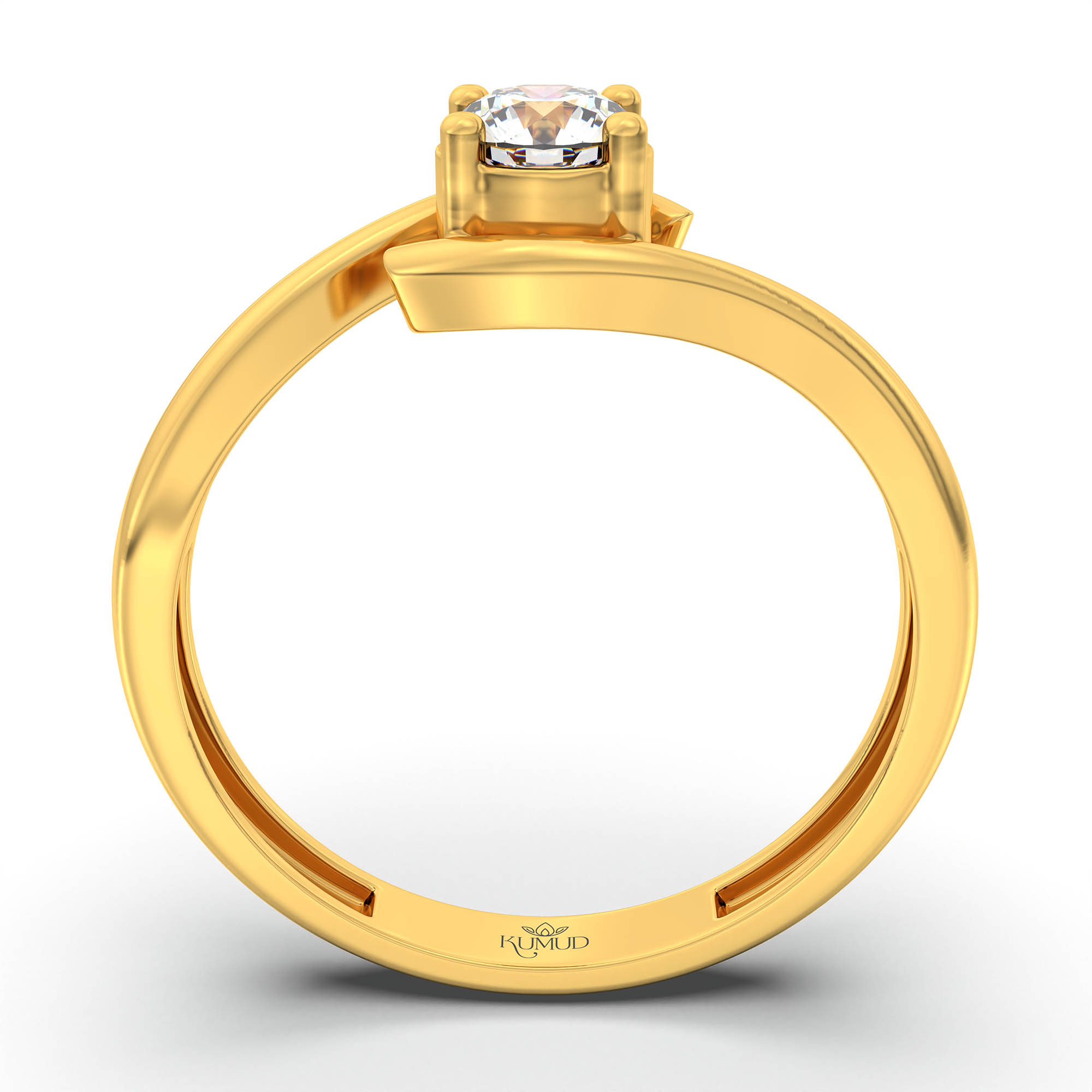 Lab-Grown Diamond Solitaire Ring for Women in 22K Yellow Gold – 0.25 Ct Round, 3 g (Design K11-24-APGAA) thumbnail