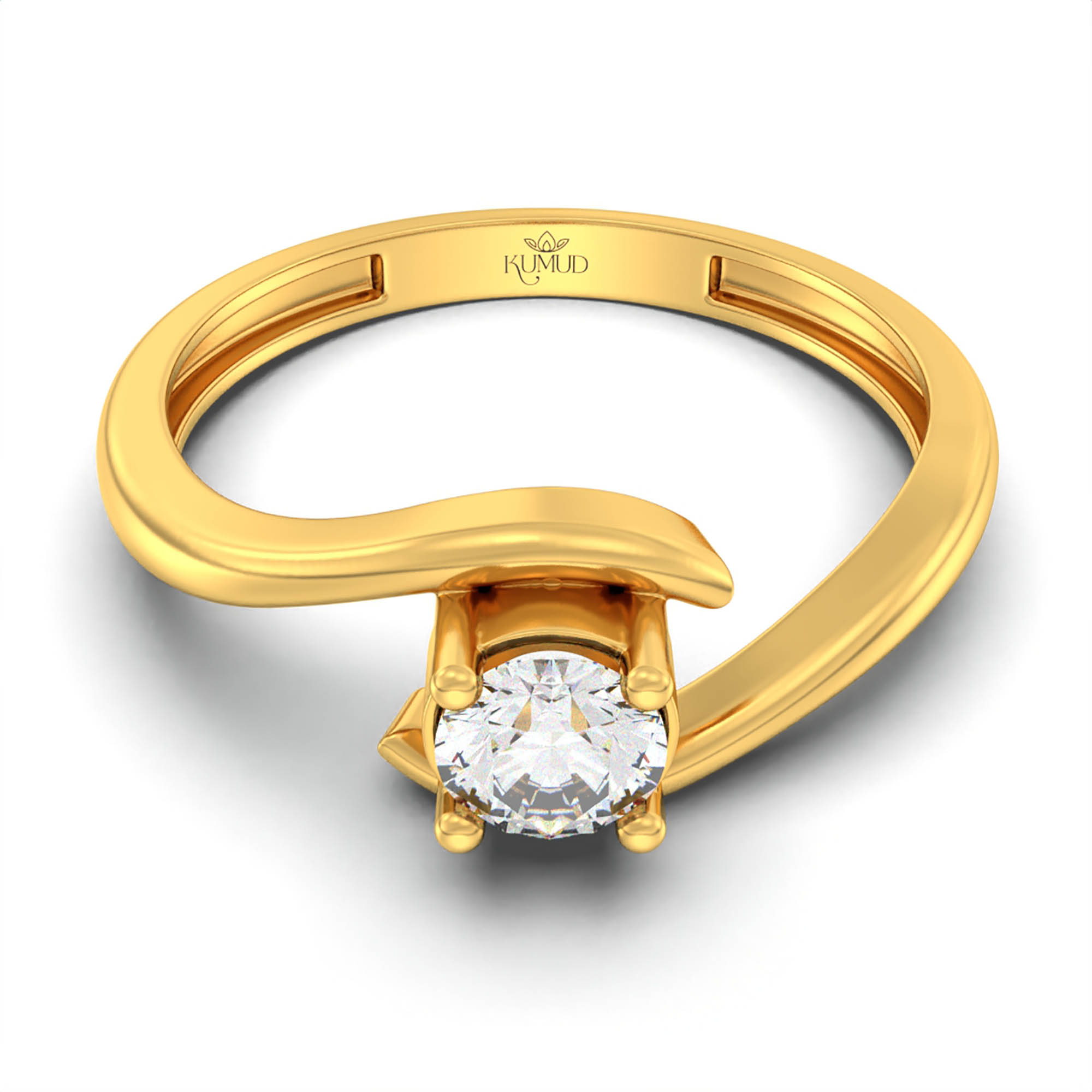 Lab-Grown Diamond Solitaire Ring for Women in 22K Yellow Gold – 0.25 Ct Round, 3 g (Design K11-24-APGAA) thumbnail