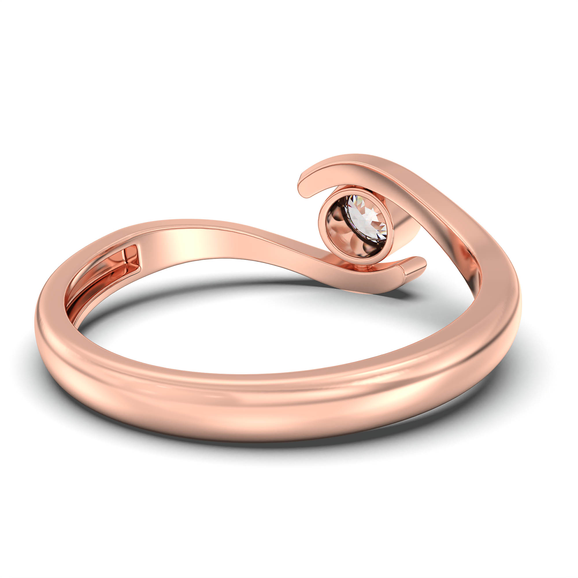 Lab-Grown Diamond Solitaire Ring for Women in 18K Rose Gold – 0.25 Ct Round, 3 g (Design K11-24-BBZAA) thumbnail