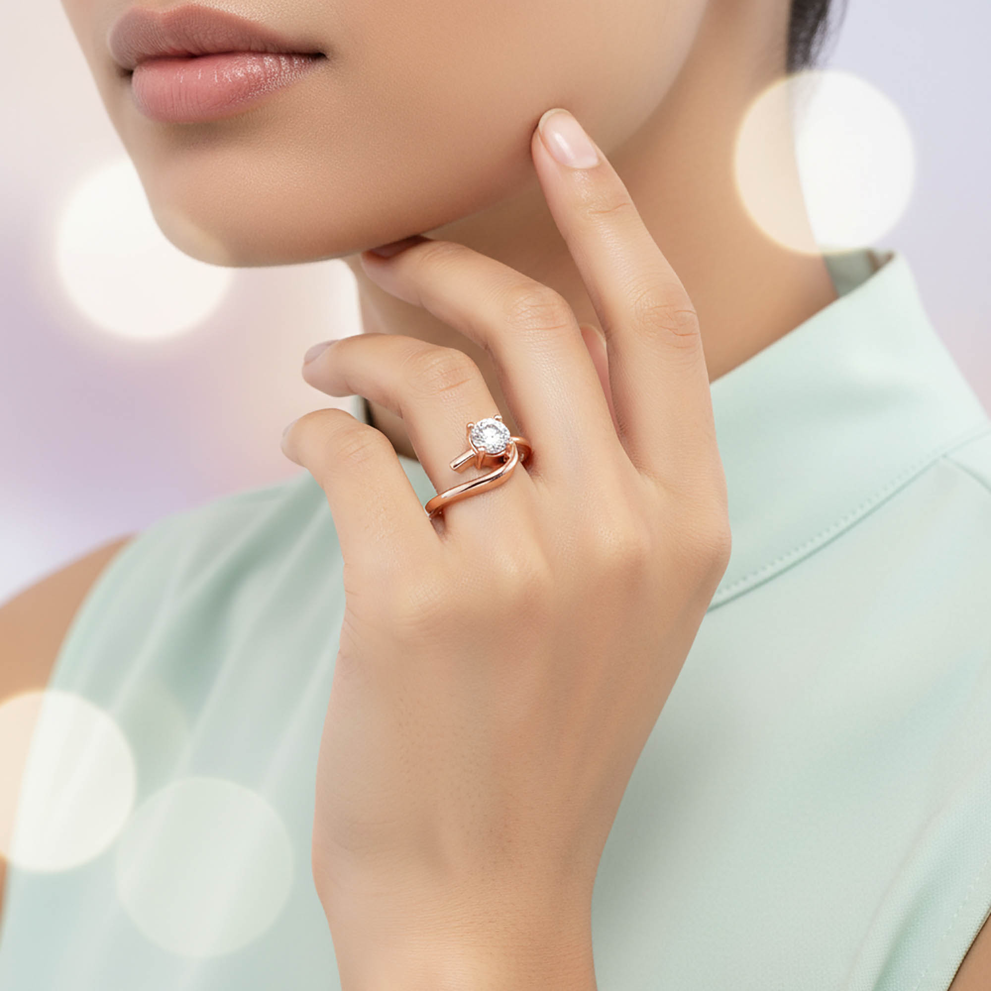 Lab-Grown Diamond Solitaire Ring for Women in 18K Rose Gold – 0.25 Ct Round, 3 g (Design K11-25-APGAA) thumbnail