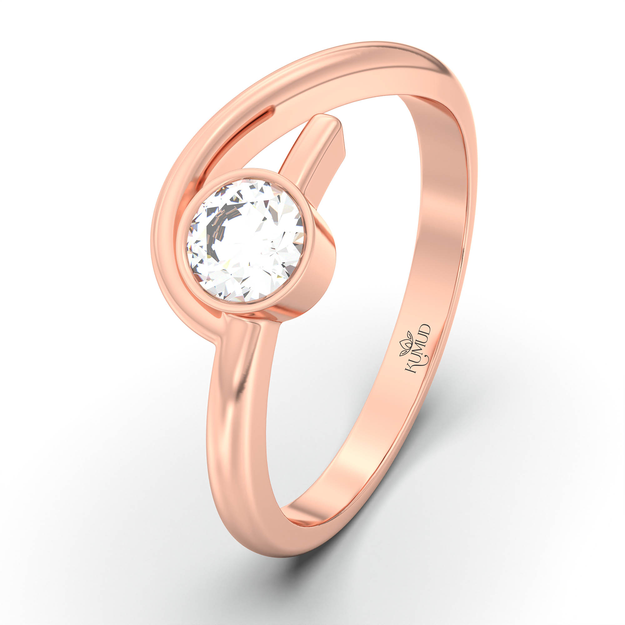 Lab-Grown Diamond Solitaire Ring for Women in 18K Rose Gold – 0.25 Ct Round, 3 g (Design K11-25-BBZAA) thumbnail
