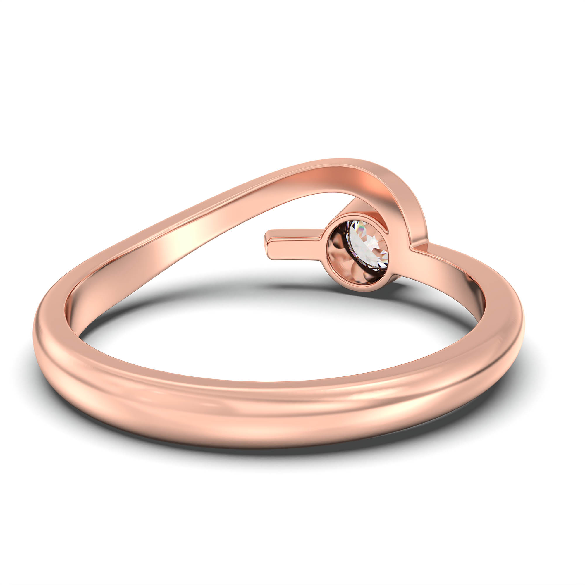 Lab-Grown Diamond Solitaire Ring for Women in 18K Rose Gold – 0.25 Ct Round, 3 g (Design K11-25-BBZAA) thumbnail