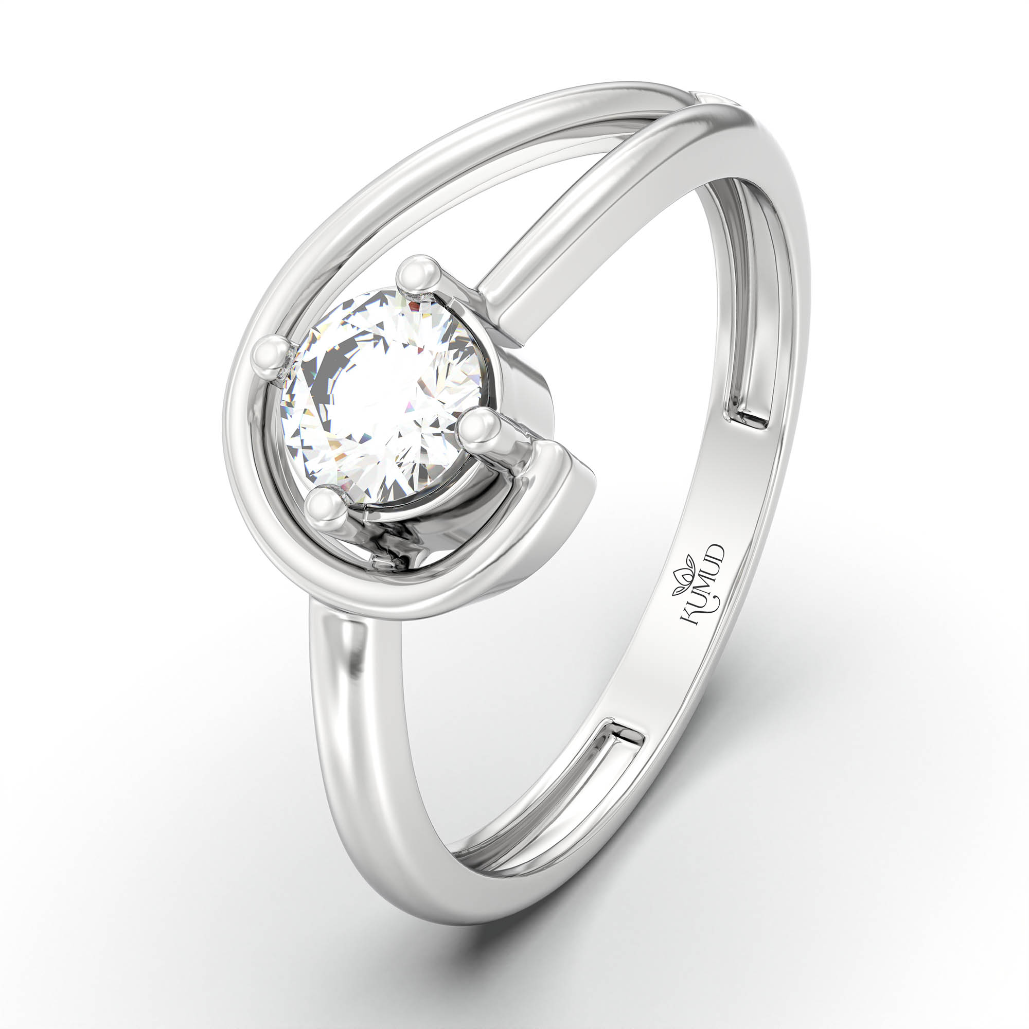 Lab-Grown Diamond Solitaire Ring for Women in 18K White Gold – 0.25 Ct Round, 3 g (Design K11-26-APGAA) thumbnail