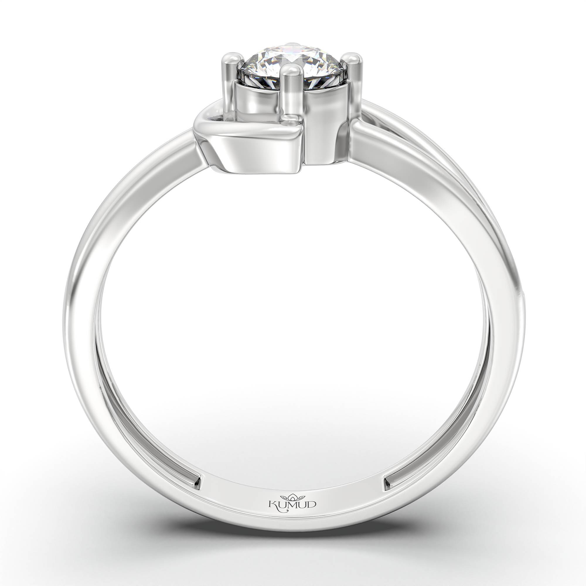 Lab-Grown Diamond Solitaire Ring for Women in 18K White Gold – 0.25 Ct Round, 3 g (Design K11-26-APGAA) thumbnail
