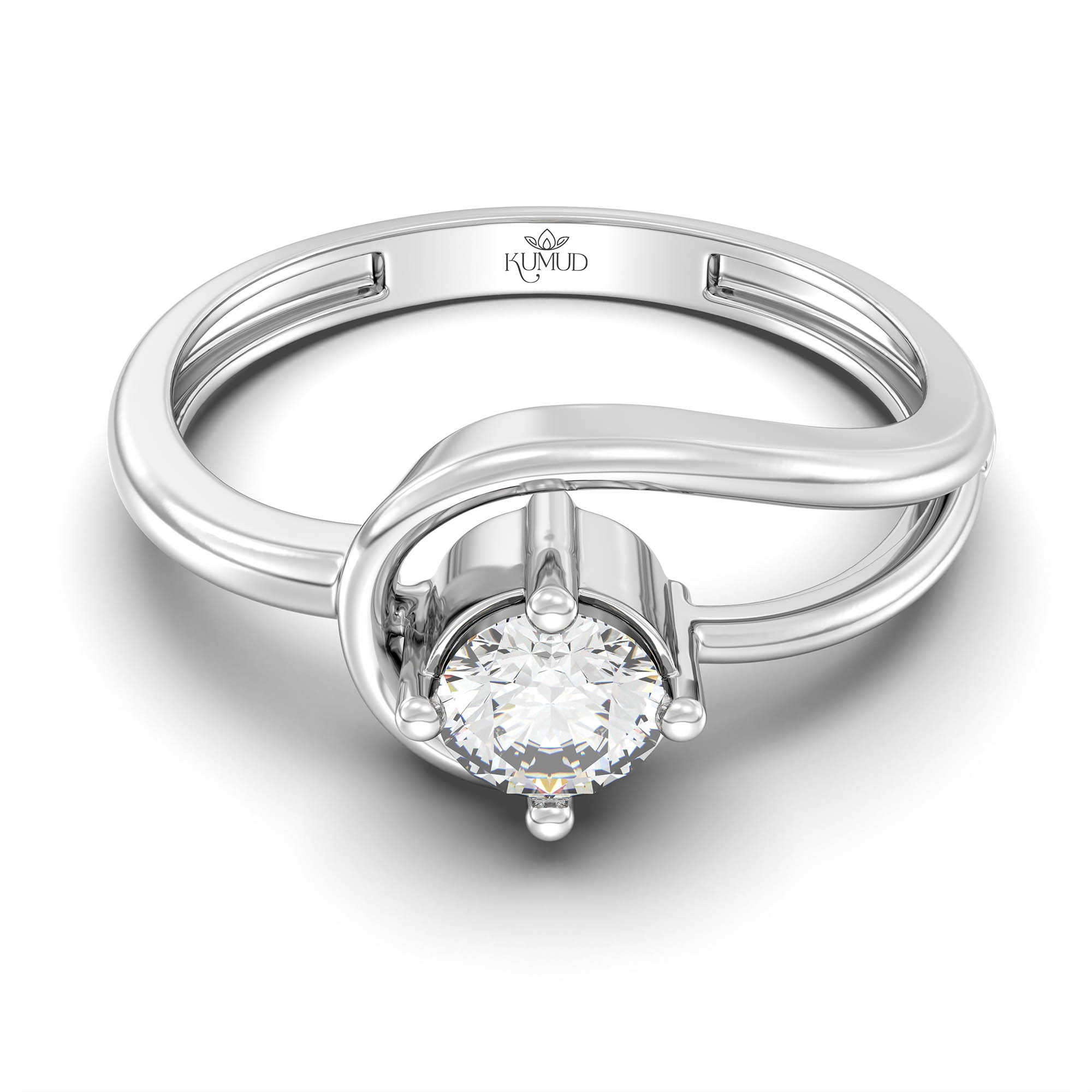 Lab-Grown Diamond Solitaire Ring for Women in 18K White Gold – 0.25 Ct Round, 3 g (Design K11-26-APGAA) thumbnail