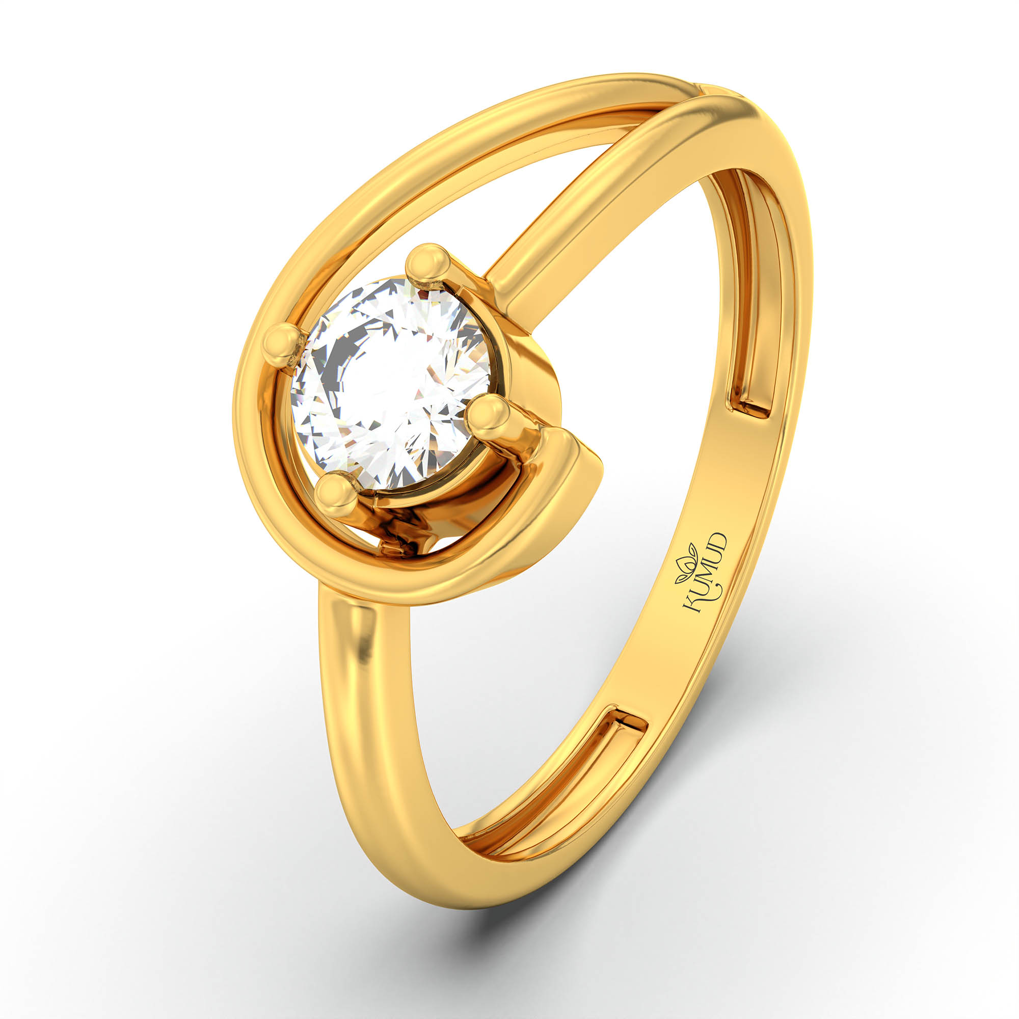 Lab-Grown Diamond Solitaire Ring for Women in 22K Yellow Gold – 0.25 Ct Round, 3 g (Design K11-26-APGAA) thumbnail