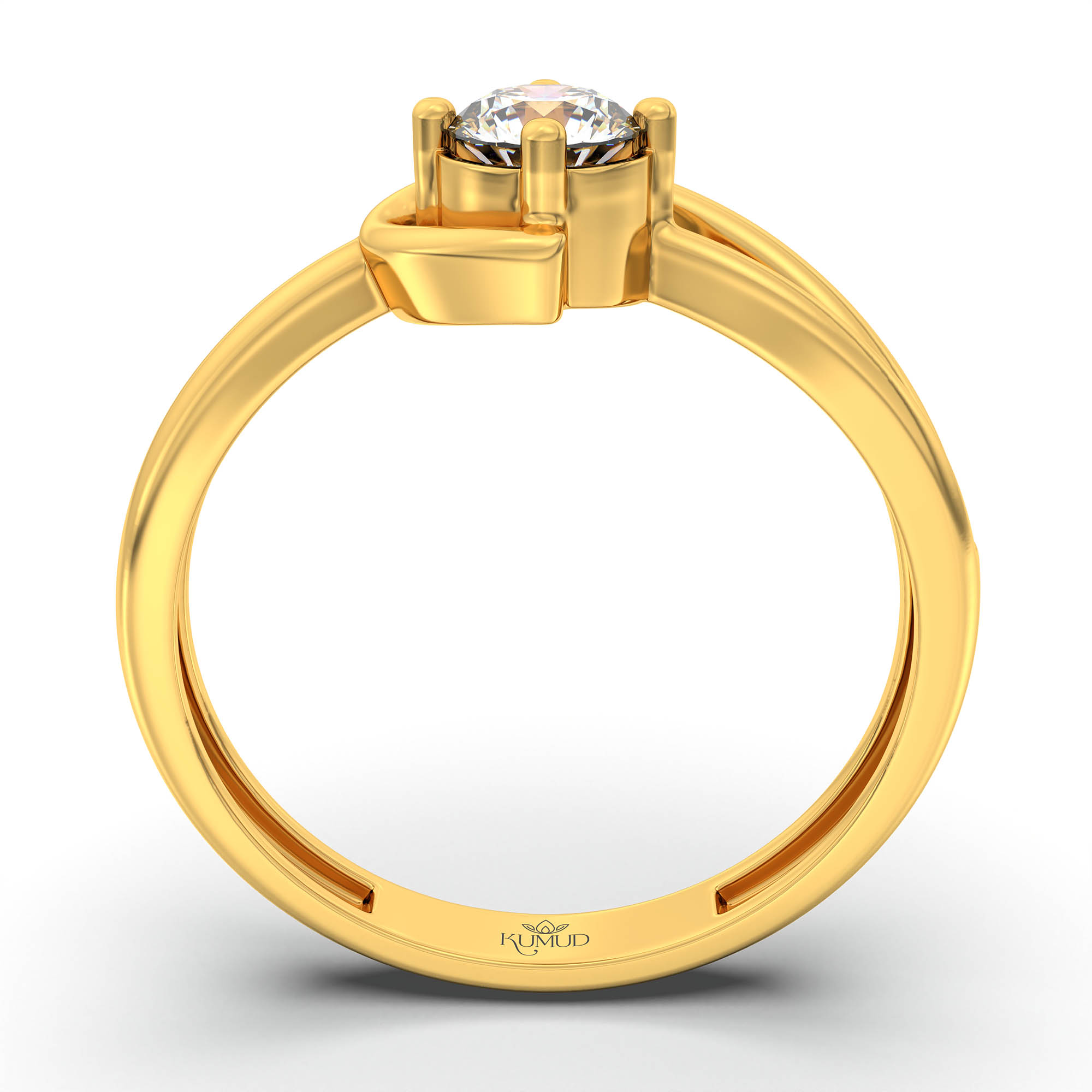 Lab-Grown Diamond Solitaire Ring for Women in 22K Yellow Gold – 0.25 Ct Round, 3 g (Design K11-26-APGAA) thumbnail