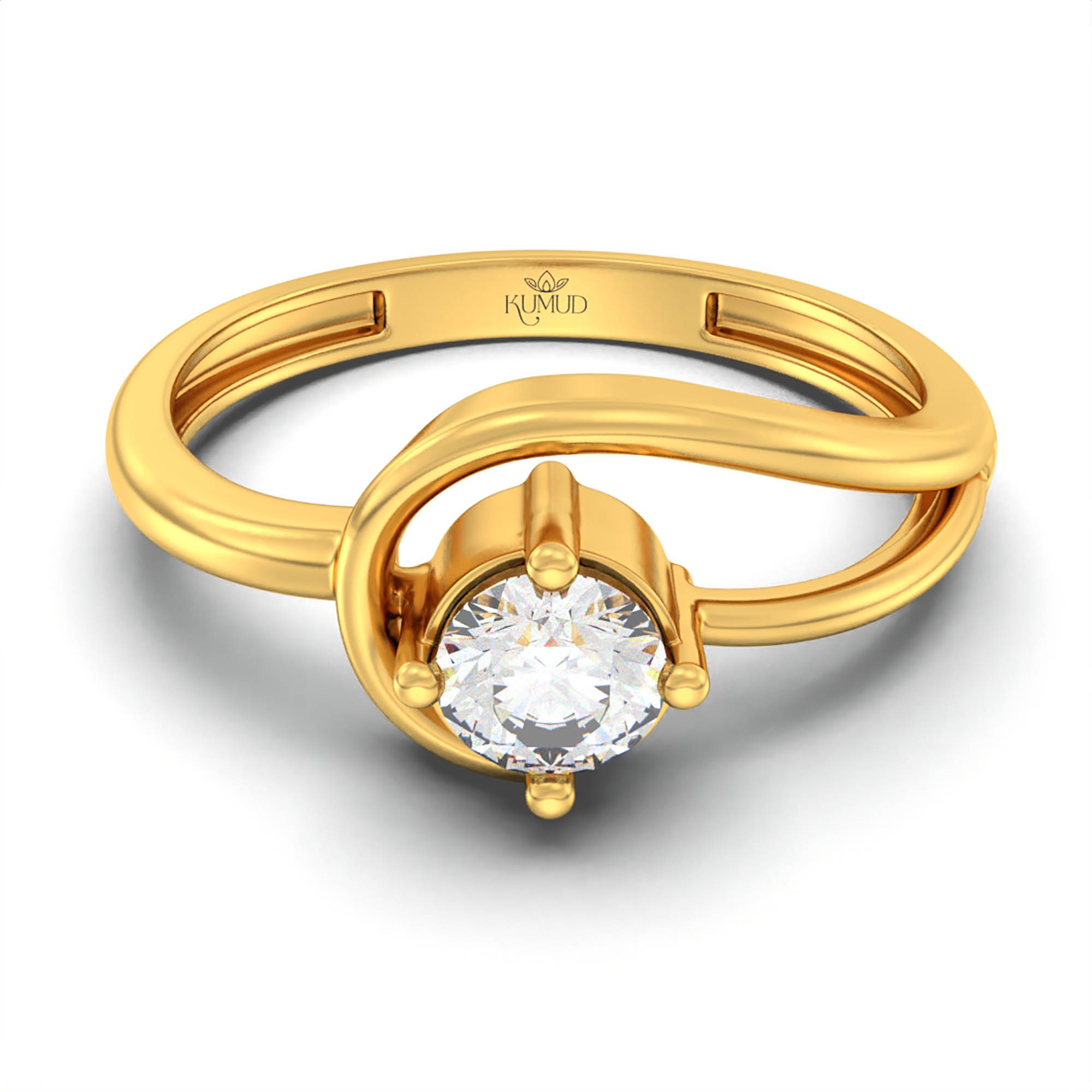 Lab-Grown Diamond Solitaire Ring for Women in 22K Yellow Gold – 0.25 Ct Round, 3 g (Design K11-26-APGAA) thumbnail