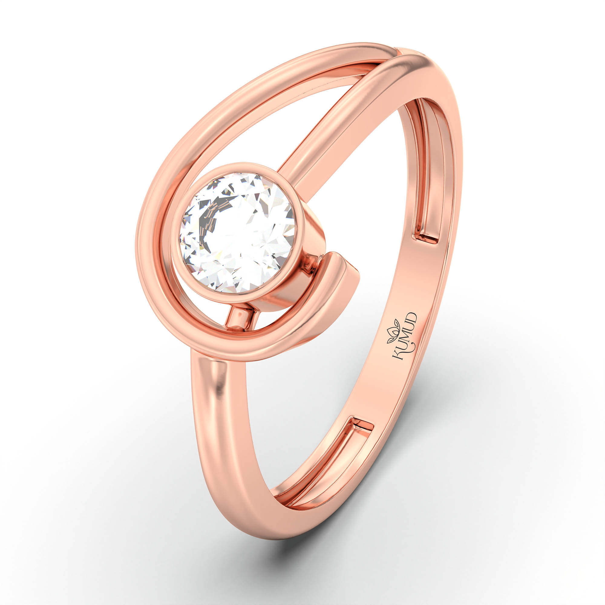 Lab-Grown Diamond Solitaire Ring for Women in 18K Rose Gold – 0.25 Ct Round, 3 g (Design K11-26-BBZAA) thumbnail