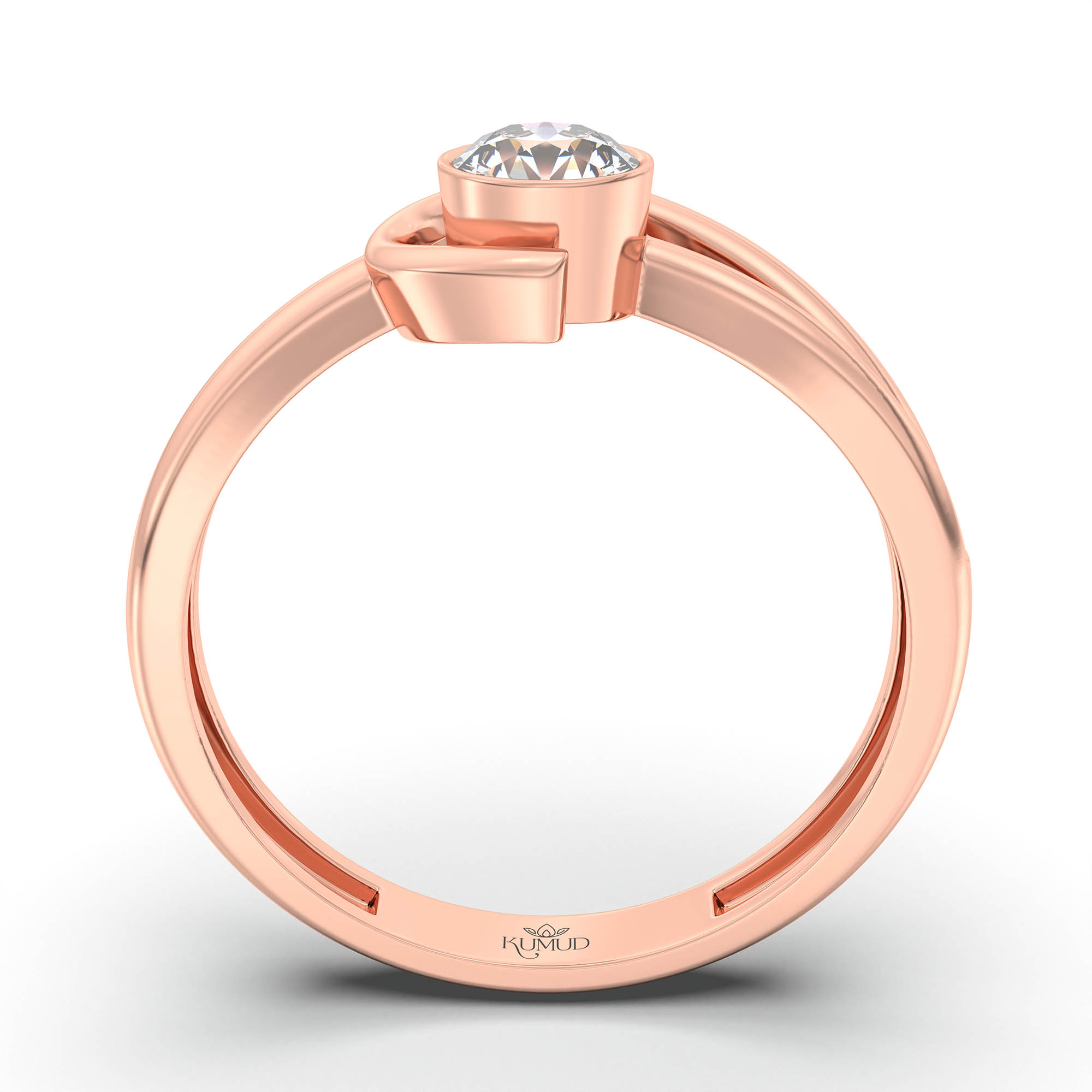 Lab-Grown Diamond Solitaire Ring for Women in 18K Rose Gold – 0.25 Ct Round, 3 g (Design K11-26-BBZAA) thumbnail