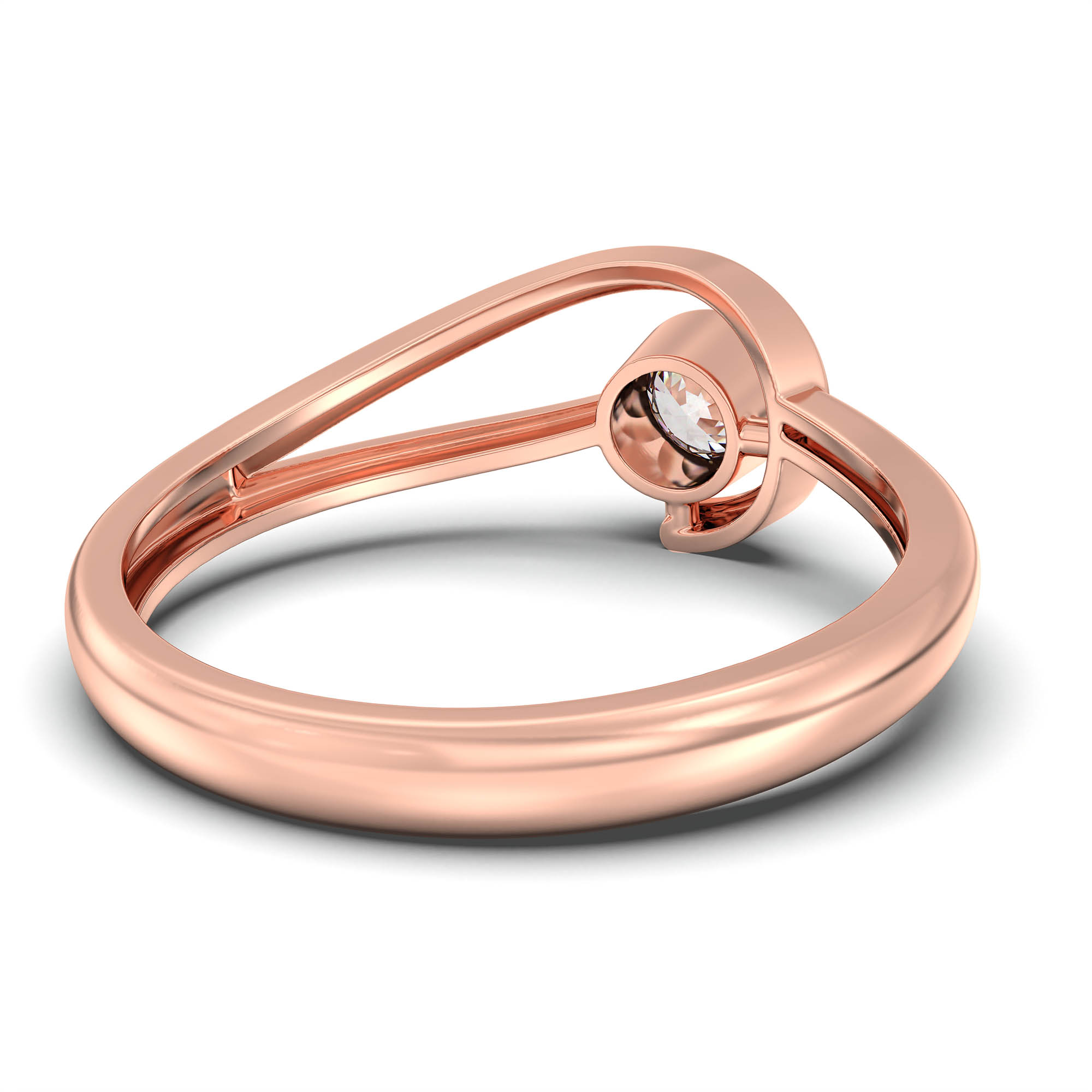 Lab-Grown Diamond Solitaire Ring for Women in 18K Rose Gold – 0.25 Ct Round, 3 g (Design K11-26-BBZAA) thumbnail