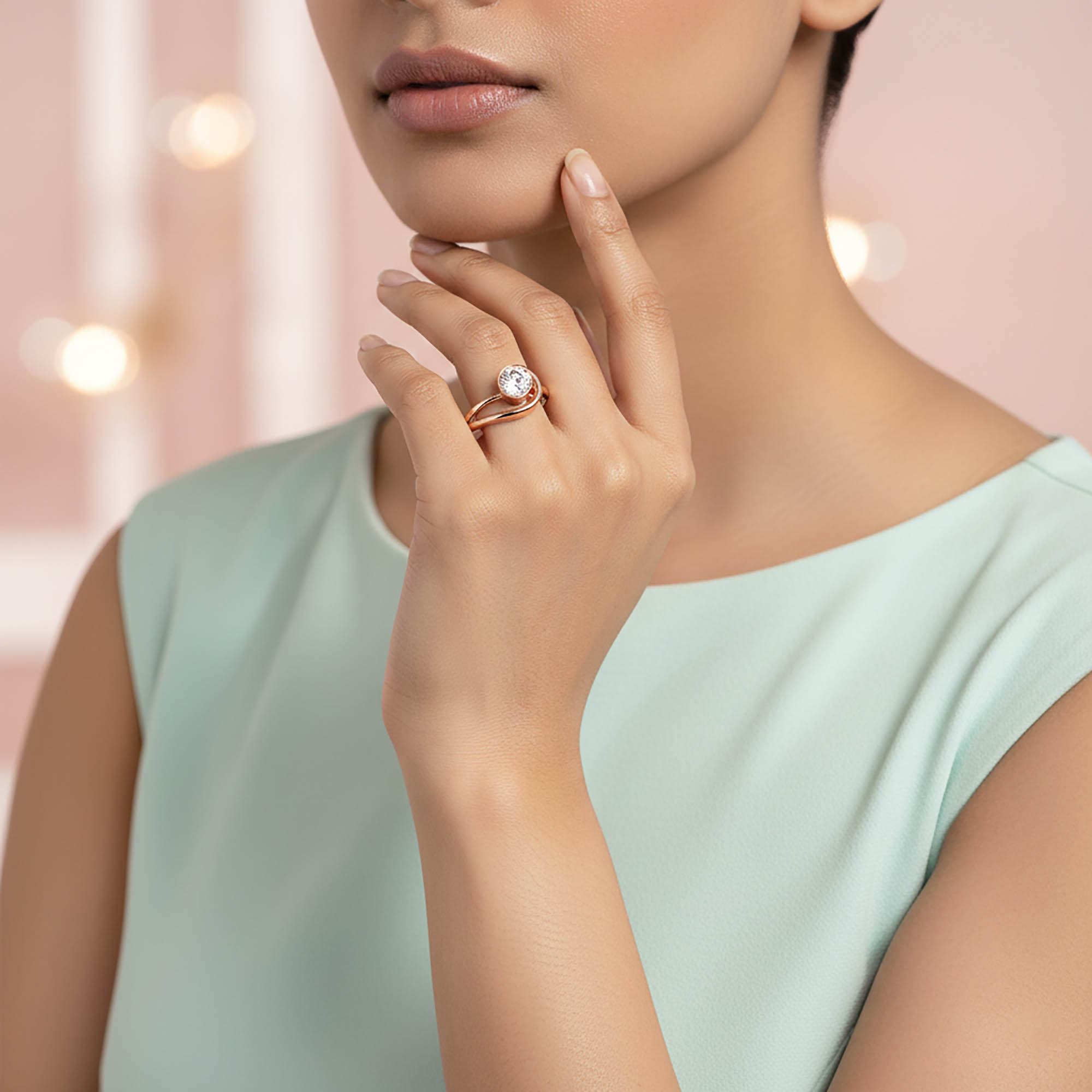 Lab-Grown Diamond Solitaire Ring for Women in 18K Rose Gold – 0.25 Ct Round, 3 g (Design K11-26-BBZAA) thumbnail