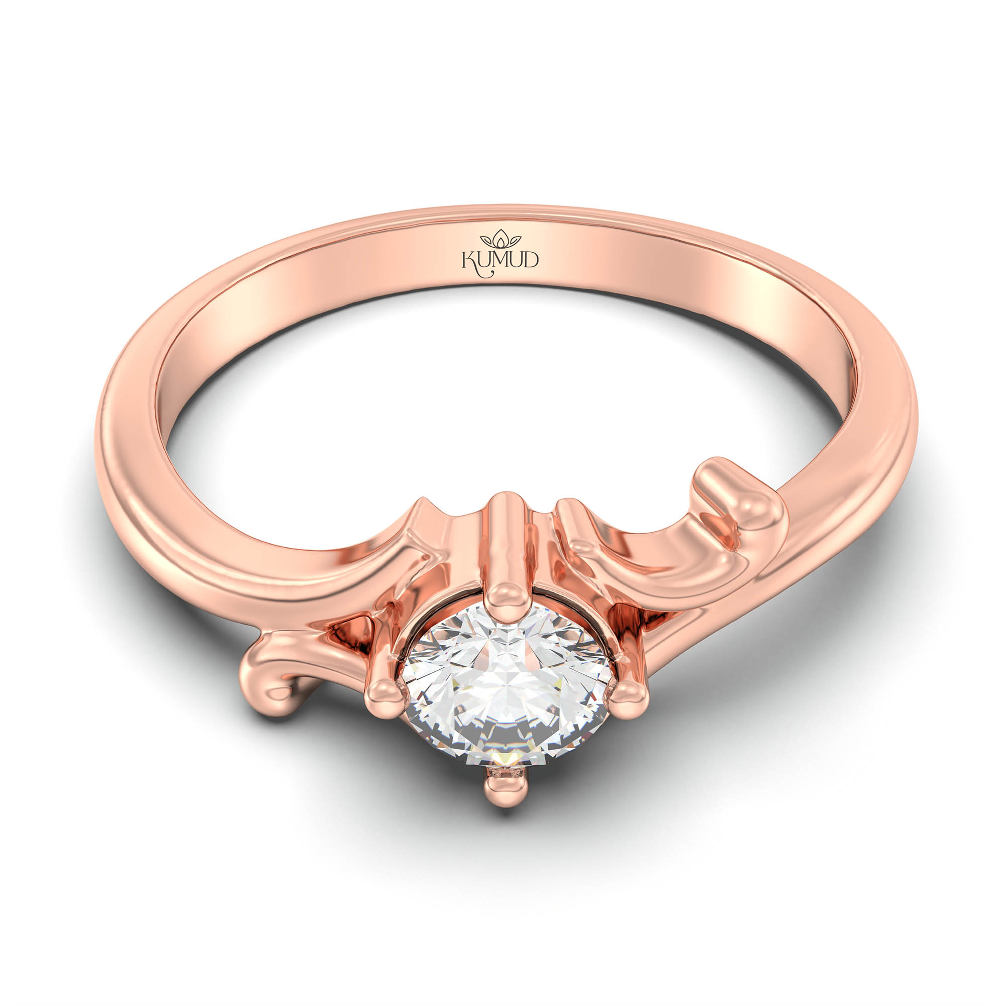 Lab-Grown Diamond Solitaire Ring for Women in 18K Rose Gold – 0.25 Ct Round, 3 g (Design K11-27-APGAA) thumbnail