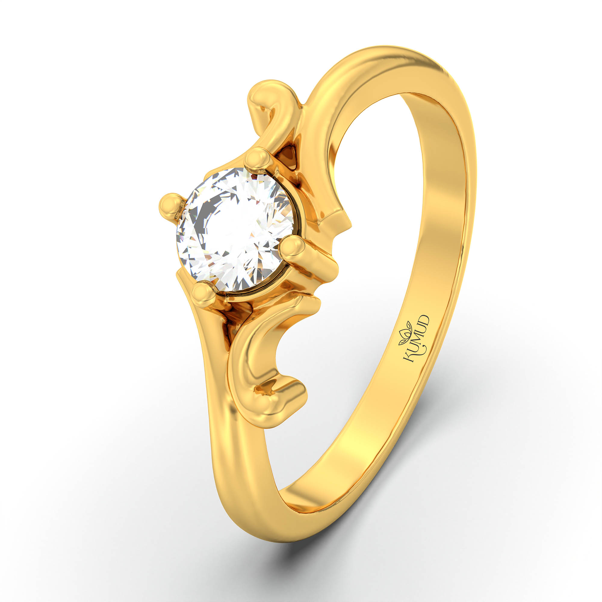 Lab-Grown Diamond Solitaire Ring for Women in 22K Yellow Gold – 0.25 Ct Round, 3 g (Design K11-27-APGAA) thumbnail