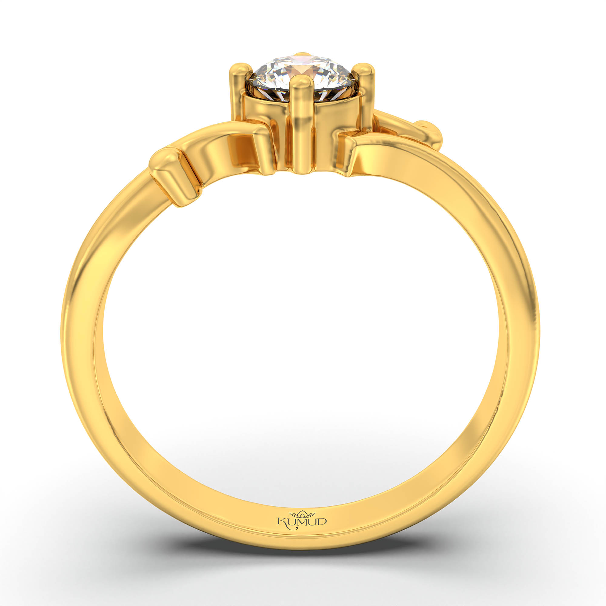 Lab-Grown Diamond Solitaire Ring for Women in 22K Yellow Gold – 0.25 Ct Round, 3 g (Design K11-27-APGAA) thumbnail