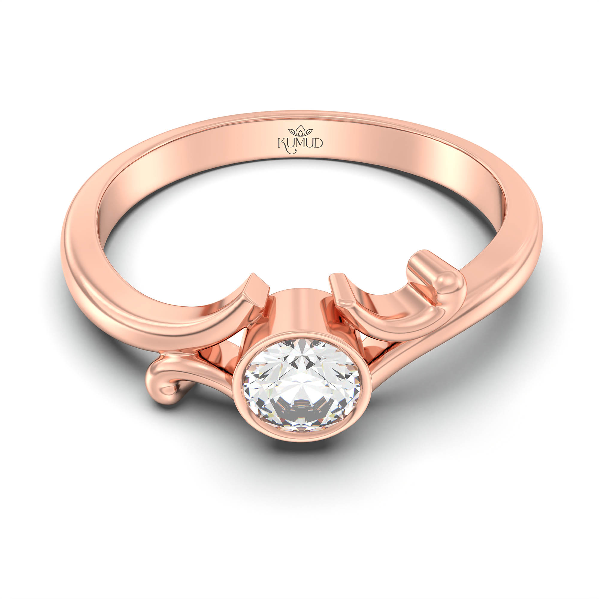 Lab-Grown Diamond Solitaire Ring for Women in 18K Rose Gold – 0.25 Ct Round, 3 g (Design K11-27-BBZAA) thumbnail