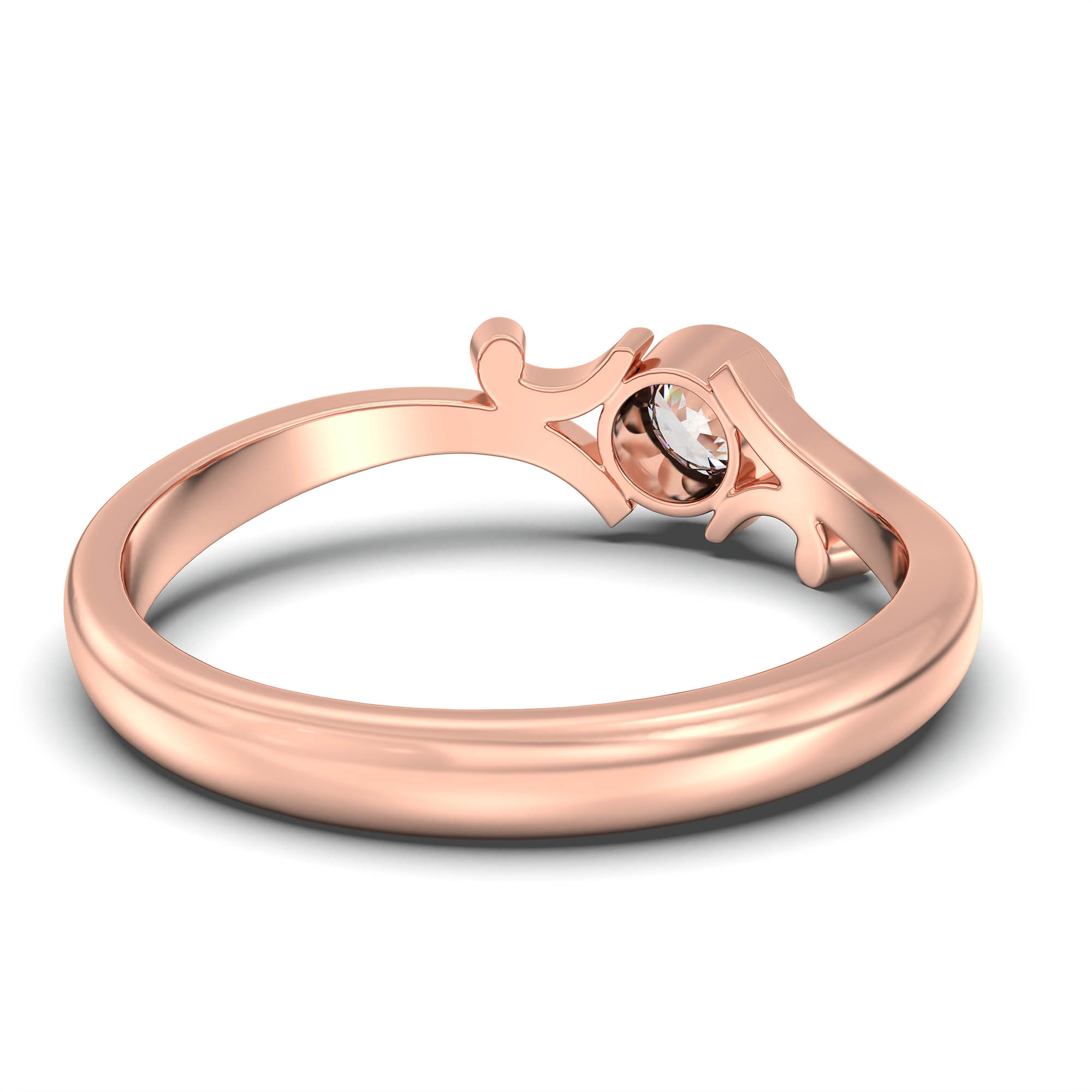 Lab-Grown Diamond Solitaire Ring for Women in 18K Rose Gold – 0.25 Ct Round, 3 g (Design K11-27-BBZAA) thumbnail
