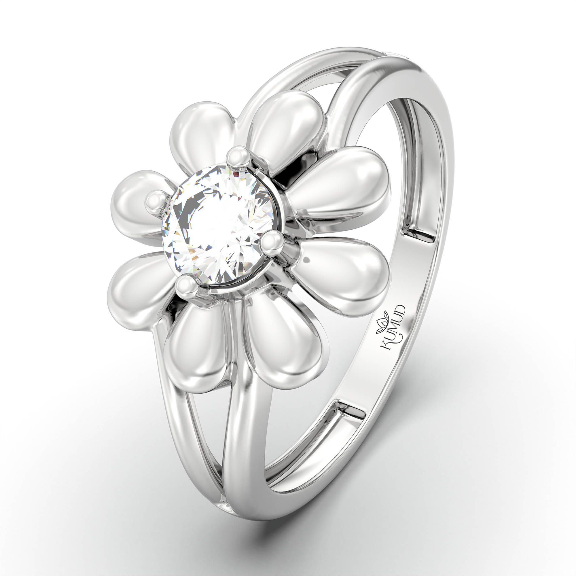 Lab-Grown Diamond Solitaire Ring for Women in 18K White Gold – 0.25 Ct Round, 3 g (Design K11-28-APGAA) thumbnail