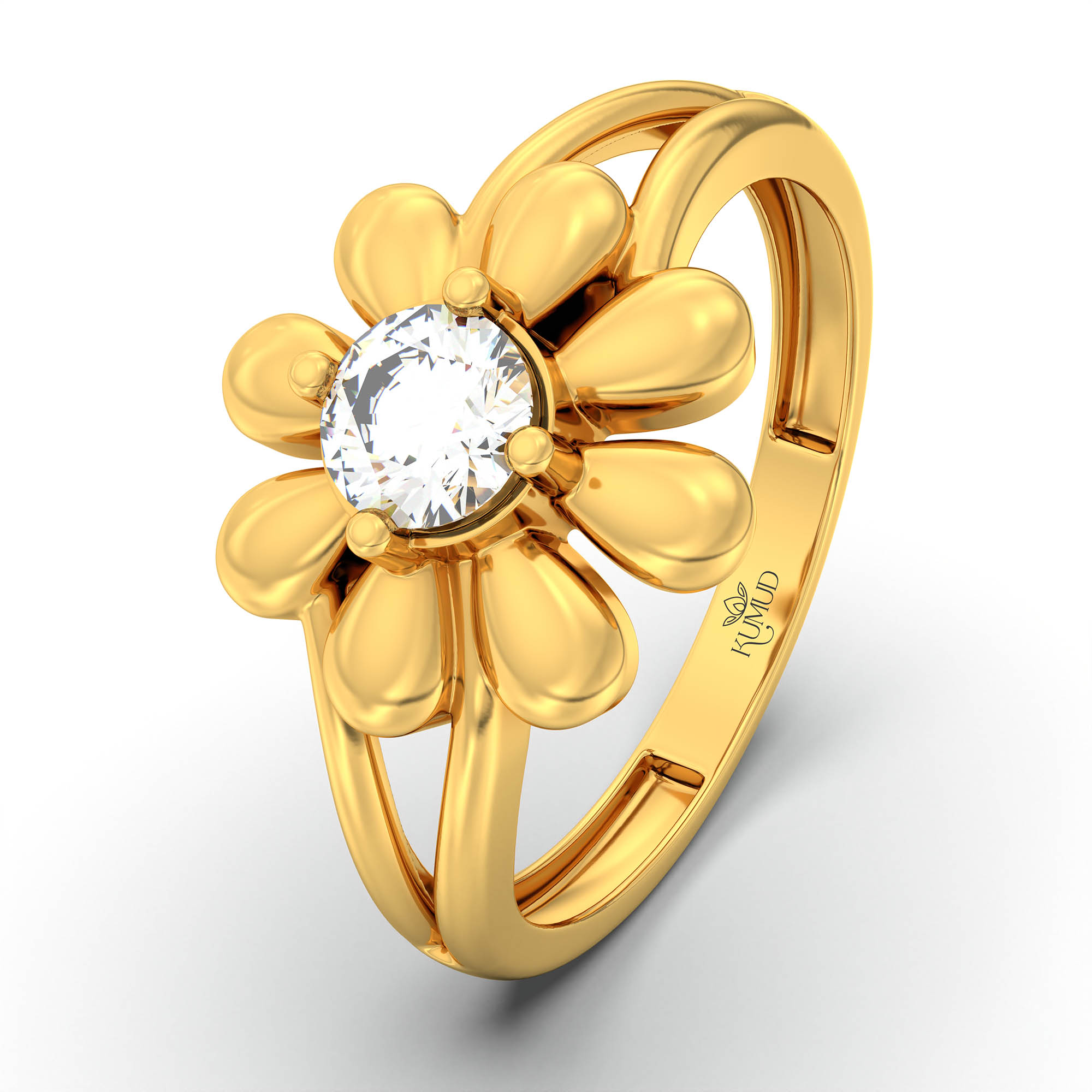 Lab-Grown Diamond Solitaire Ring for Women in 22K Yellow Gold – 0.25 Ct Round, 3 g (Design K11-28-APGAA) thumbnail