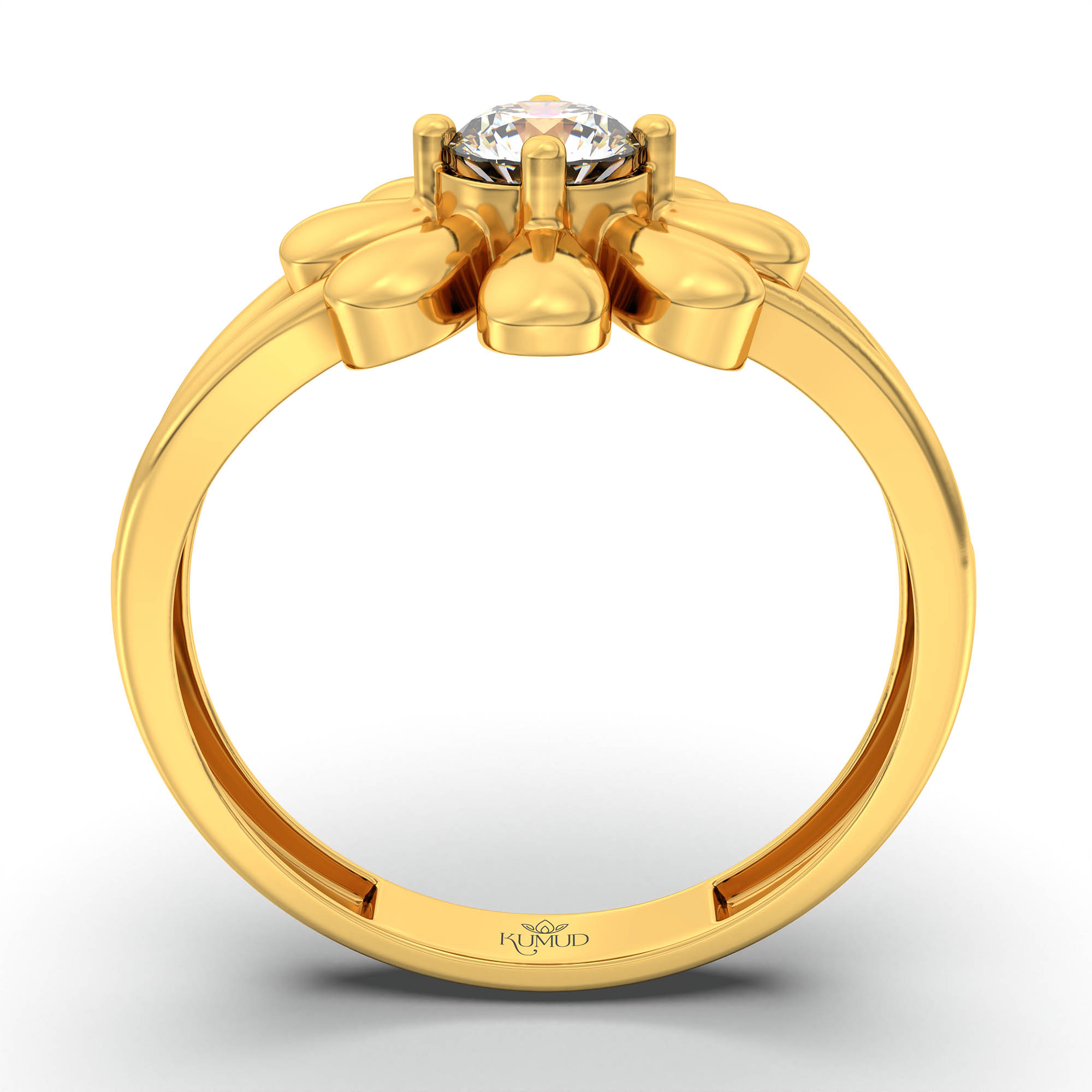 Lab-Grown Diamond Solitaire Ring for Women in 22K Yellow Gold – 0.25 Ct Round, 3 g (Design K11-28-APGAA) thumbnail
