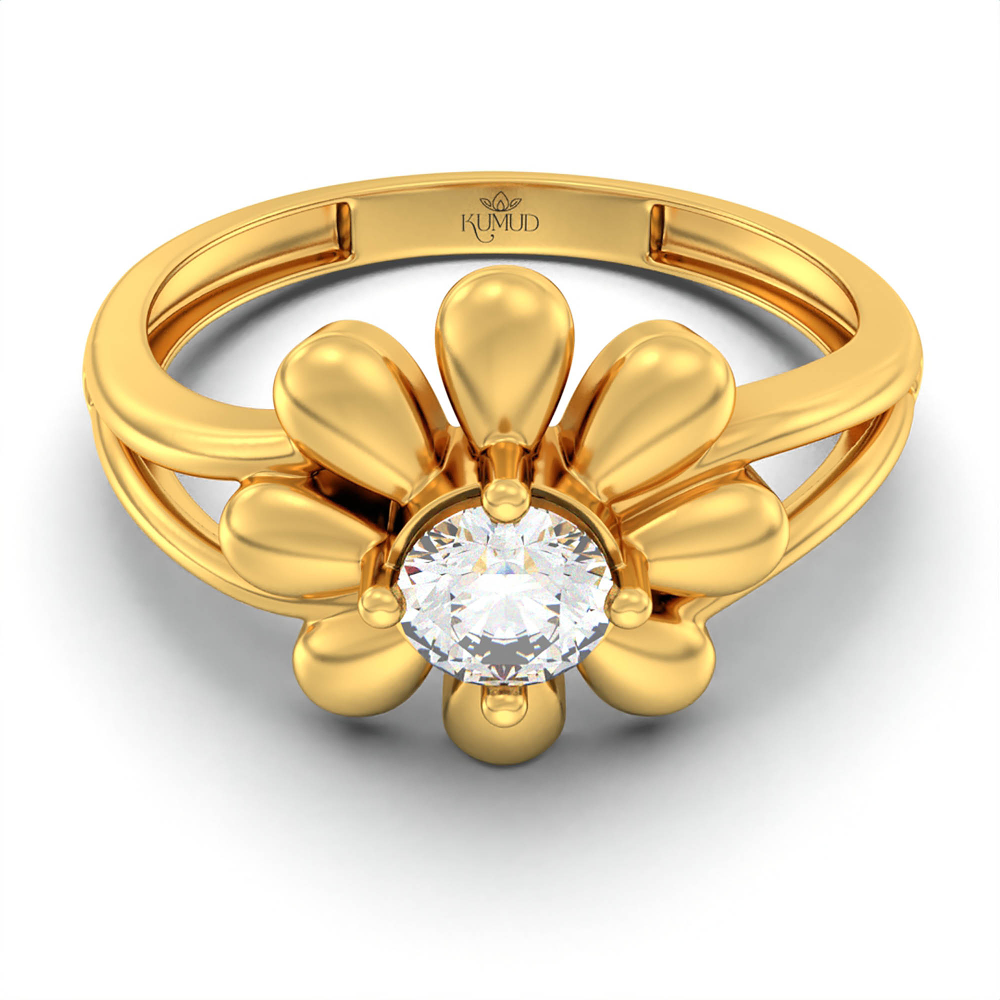 Lab-Grown Diamond Solitaire Ring for Women in 22K Yellow Gold – 0.25 Ct Round, 3 g (Design K11-28-APGAA) thumbnail