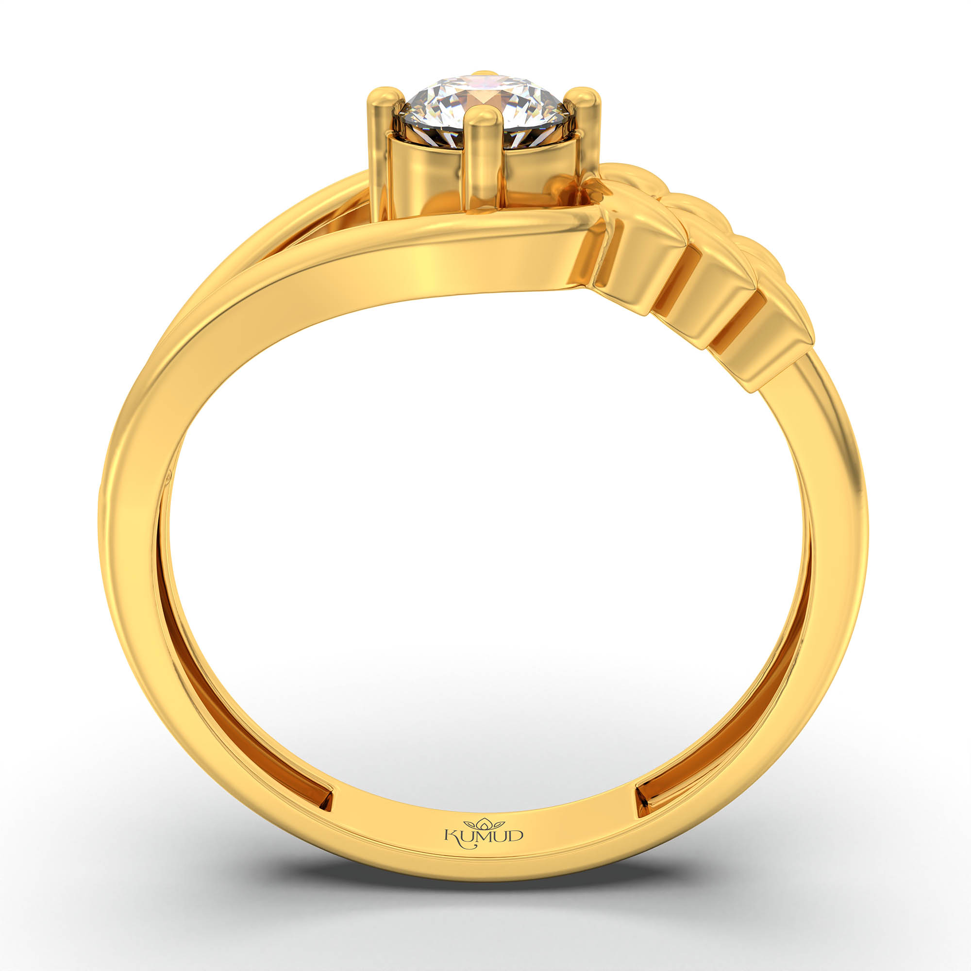 Lab-Grown Diamond Solitaire Ring for Women in 22K Yellow Gold – 0.25 Ct Round, 3 g (Design K11-29-APGAA) thumbnail