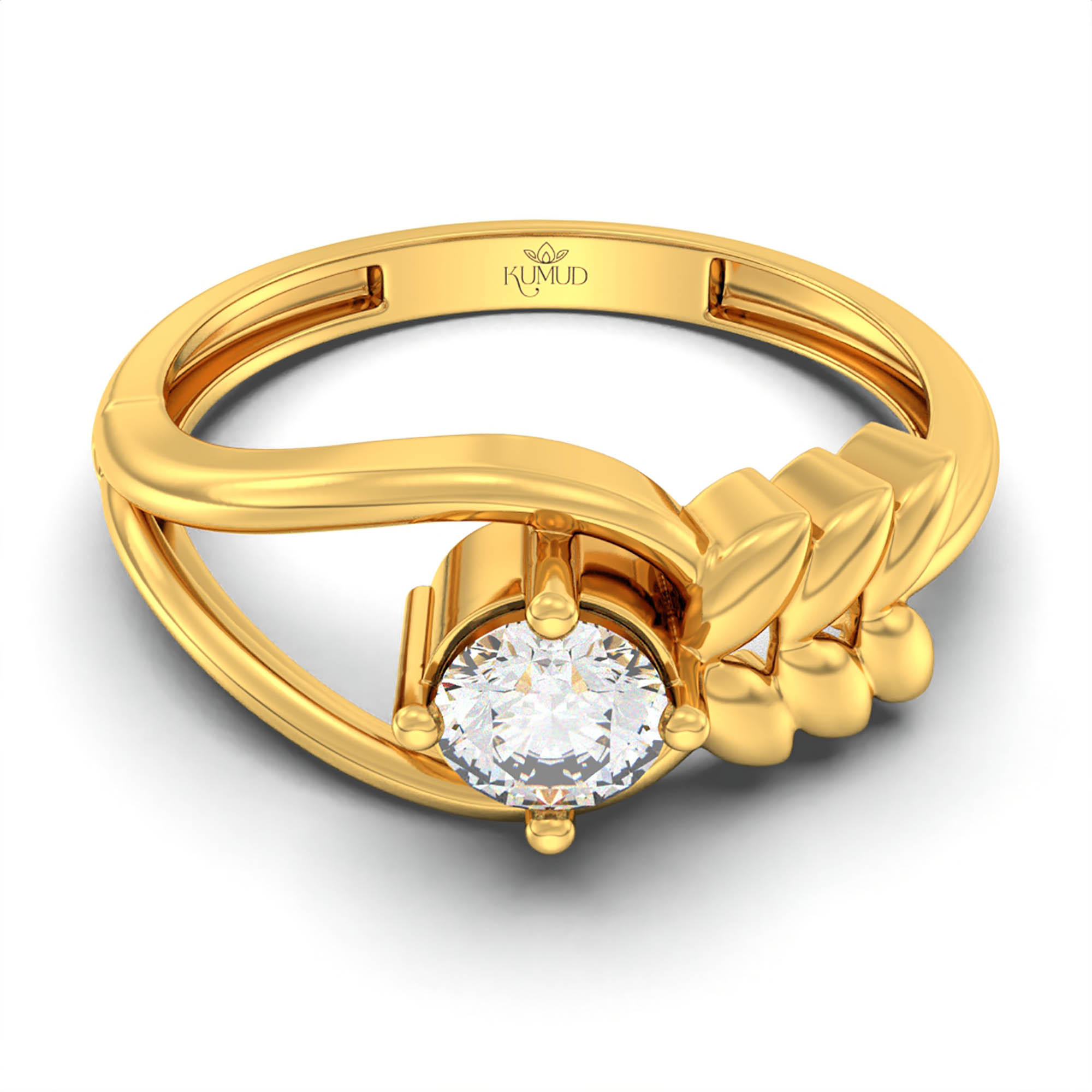 Lab-Grown Diamond Solitaire Ring for Women in 22K Yellow Gold – 0.25 Ct Round, 3 g (Design K11-29-APGAA) thumbnail
