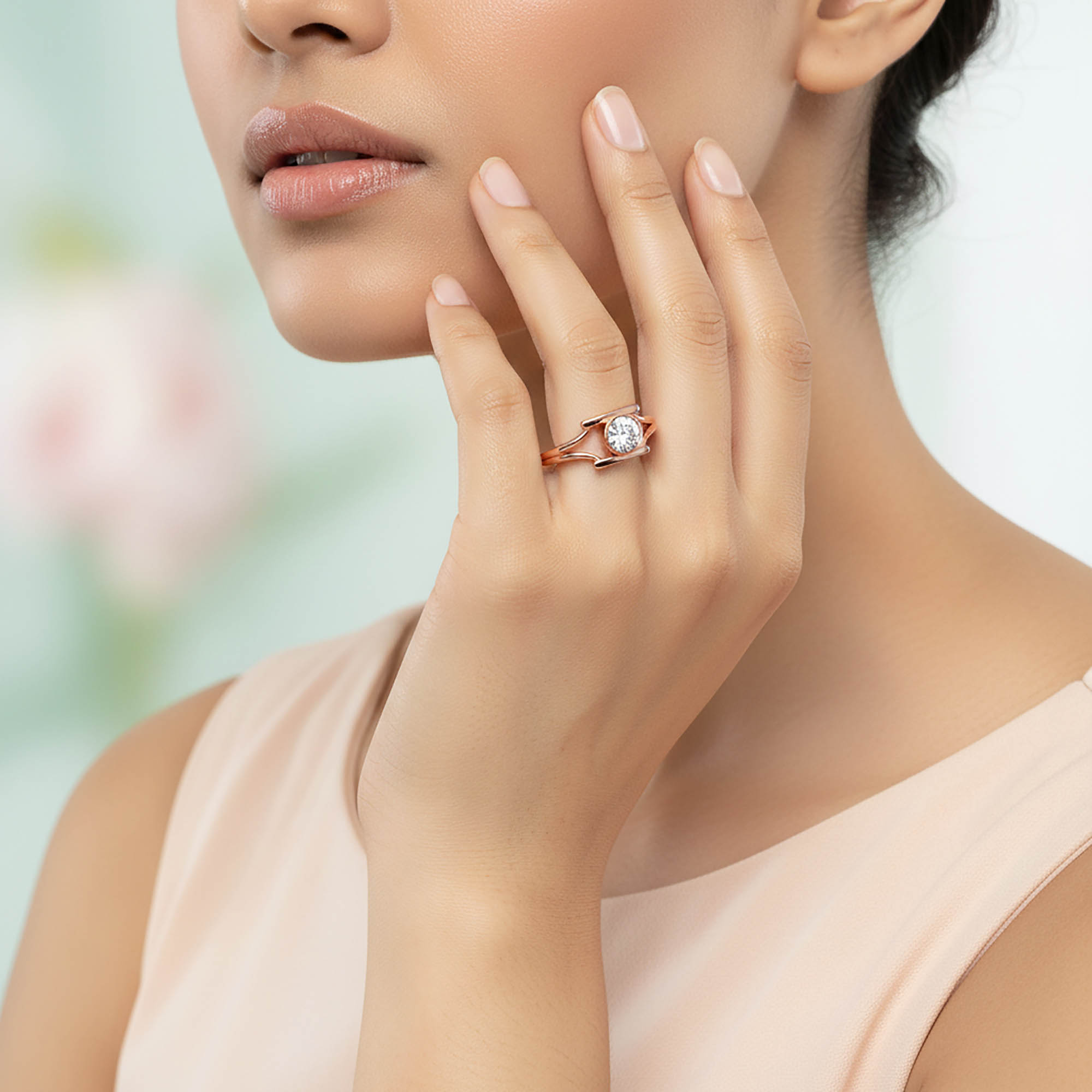 Lab-Grown Diamond Solitaire Ring for Women in 18K Rose Gold – 0.25 Ct Round, 3 g (Design K11-30-BBZAA) thumbnail