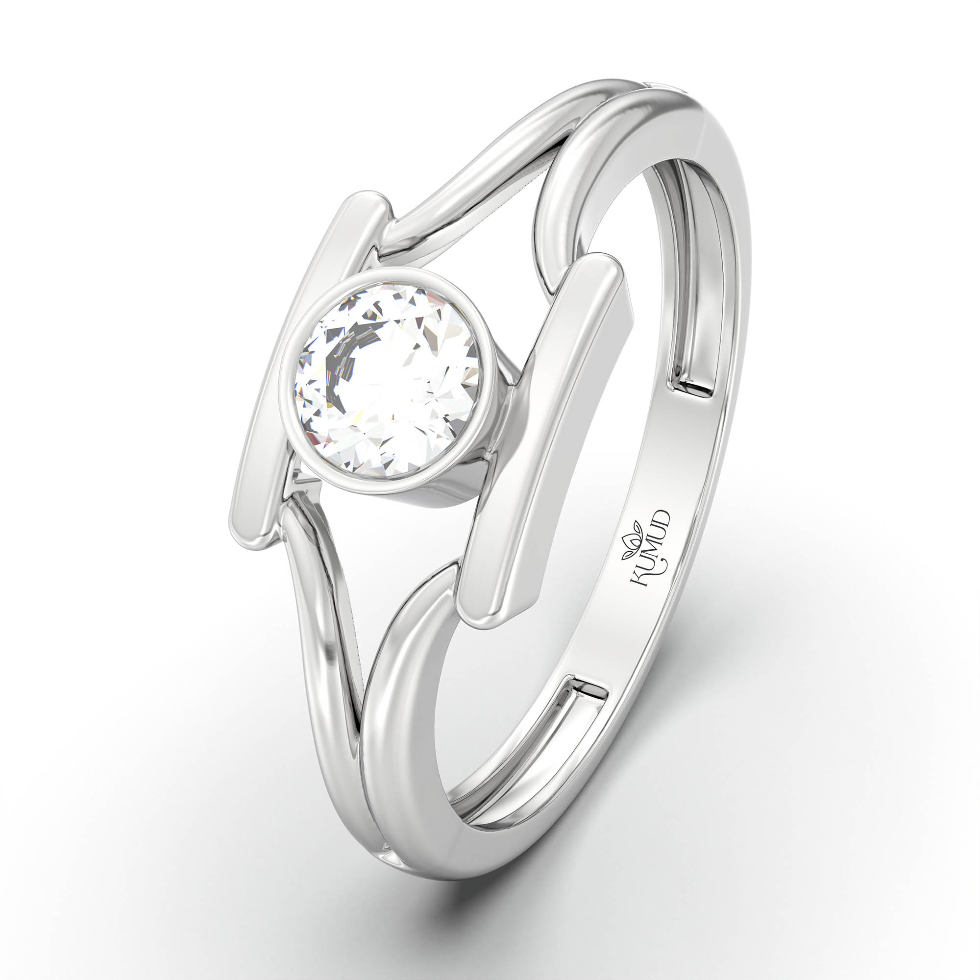 Lab-Grown Diamond Solitaire Ring for Women in 18K White Gold – 0.25 Ct Round, 3 g (Design K11-30-BBZAA) thumbnail