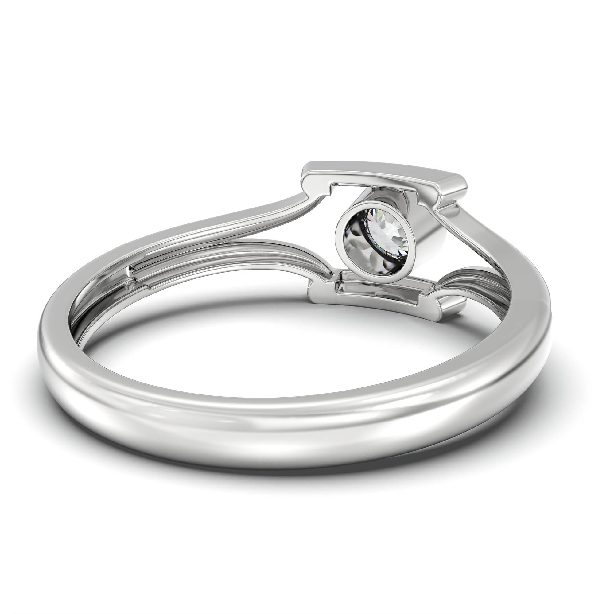 Lab-Grown Diamond Solitaire Ring for Women in 18K White Gold – 0.25 Ct Round, 3 g (Design K11-30-BBZAA) thumbnail
