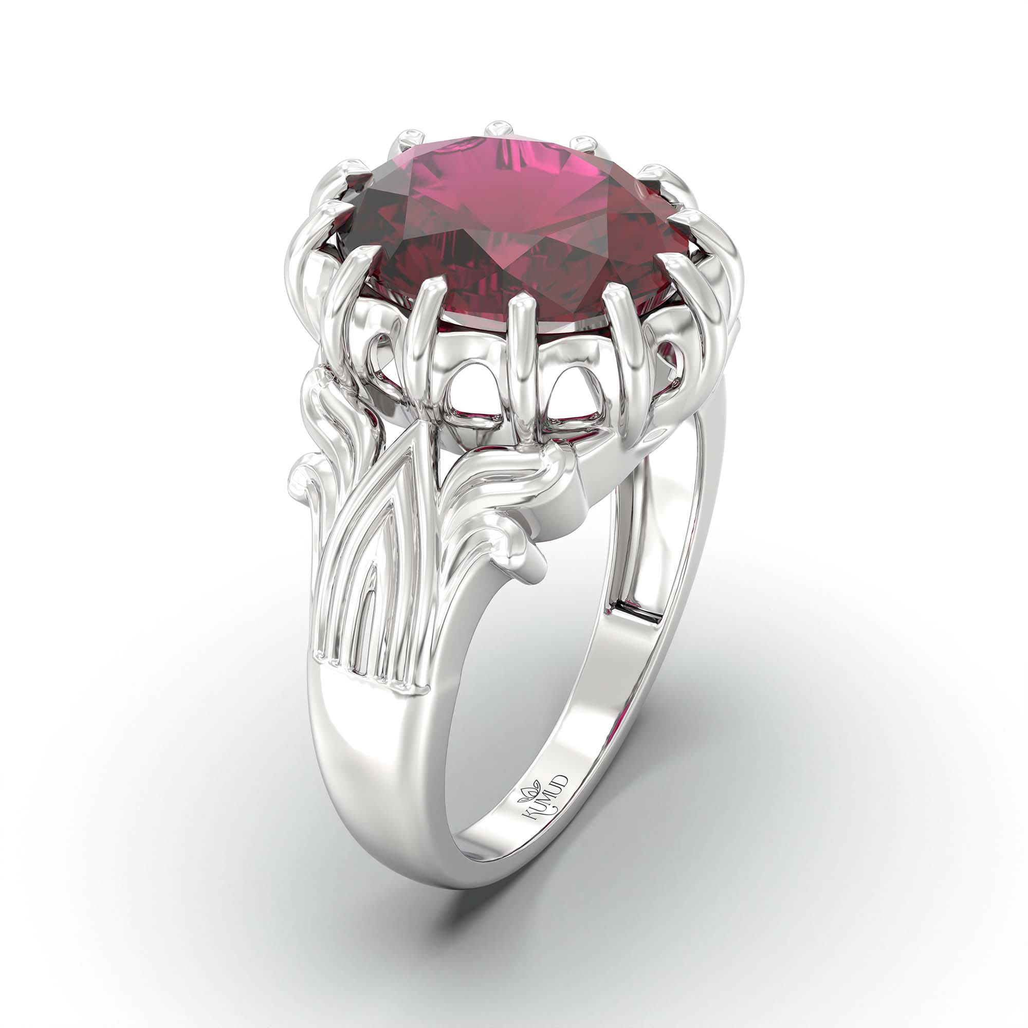 Ruby (Manik) Ring for Men in 925 Sterling Silver – Oval 14x11 mm, Prong Setting, 9 g (Design K12-2) thumbnail