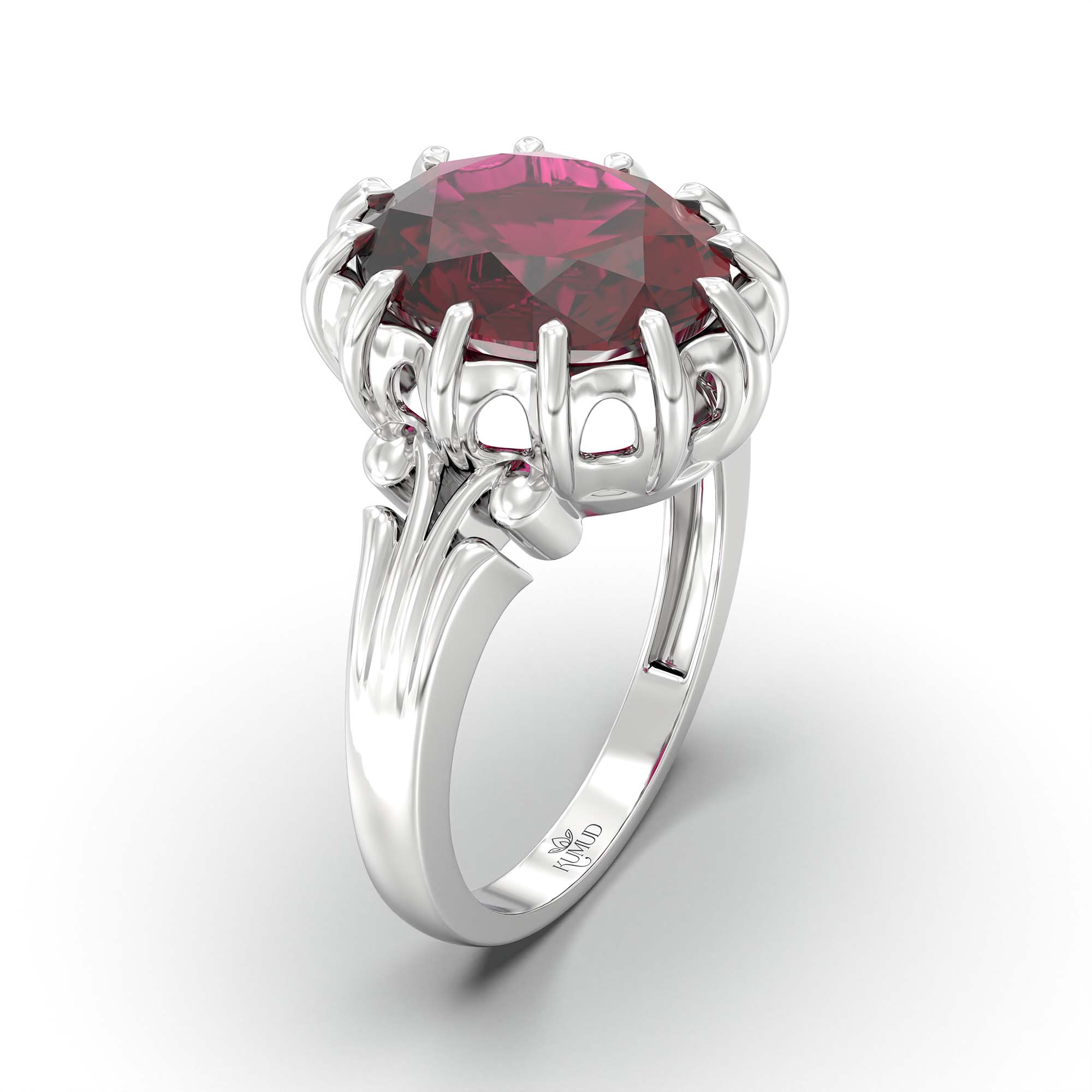 Ruby (Manik) Ring for Men in 925 Sterling Silver – Oval 14x11 mm, Prong Setting, 11 g (Design K12-4) thumbnail