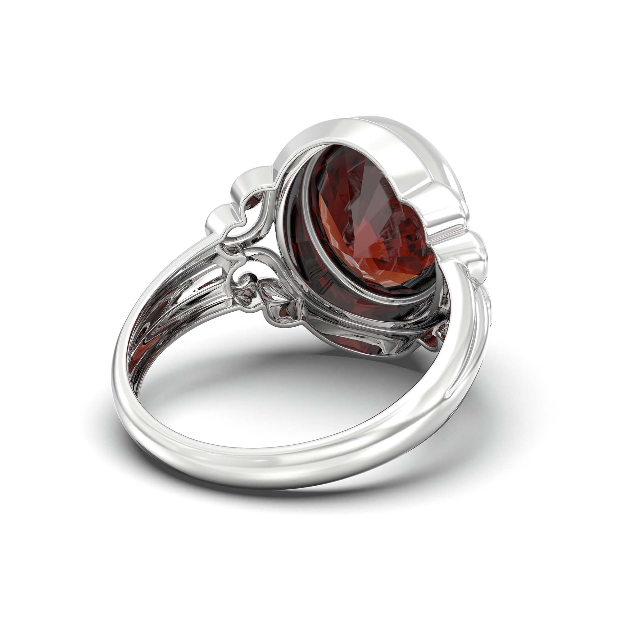 Hessonite (Gomed) Ring for Men in 925 Sterling Silver – Oval 14x11 mm, Bezel Setting, 9 g (Design K12-6) thumbnail