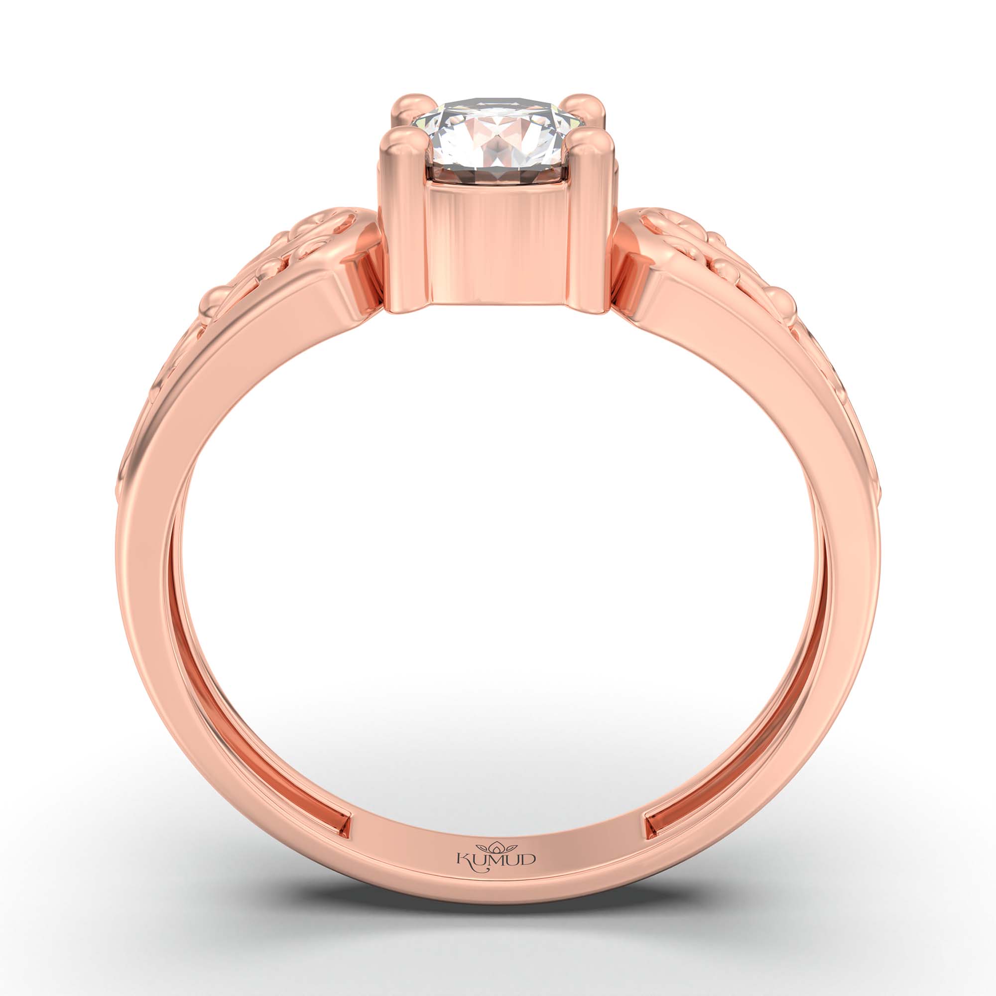 Lab-Grown Diamond Solitaire Ring for Women in 18K Rose Gold – 0.5 Ct Round, 3 g (Design K13-1-APGAA) thumbnail