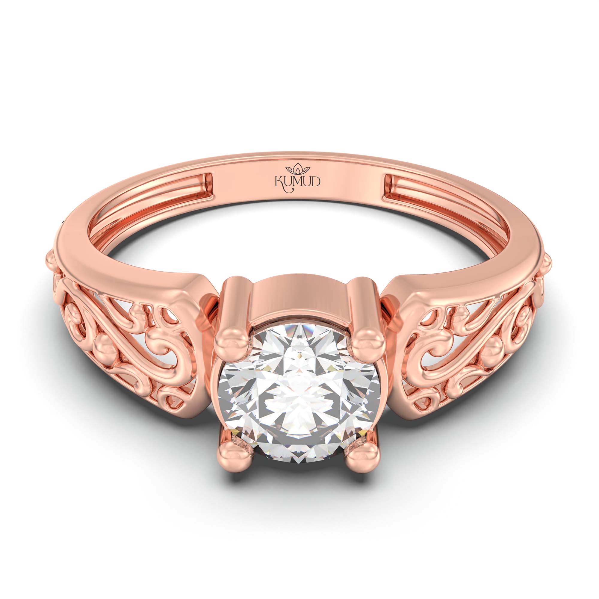 Lab-Grown Diamond Solitaire Ring for Women in 18K Rose Gold – 0.5 Ct Round, 3 g (Design K13-1-APGAA) thumbnail