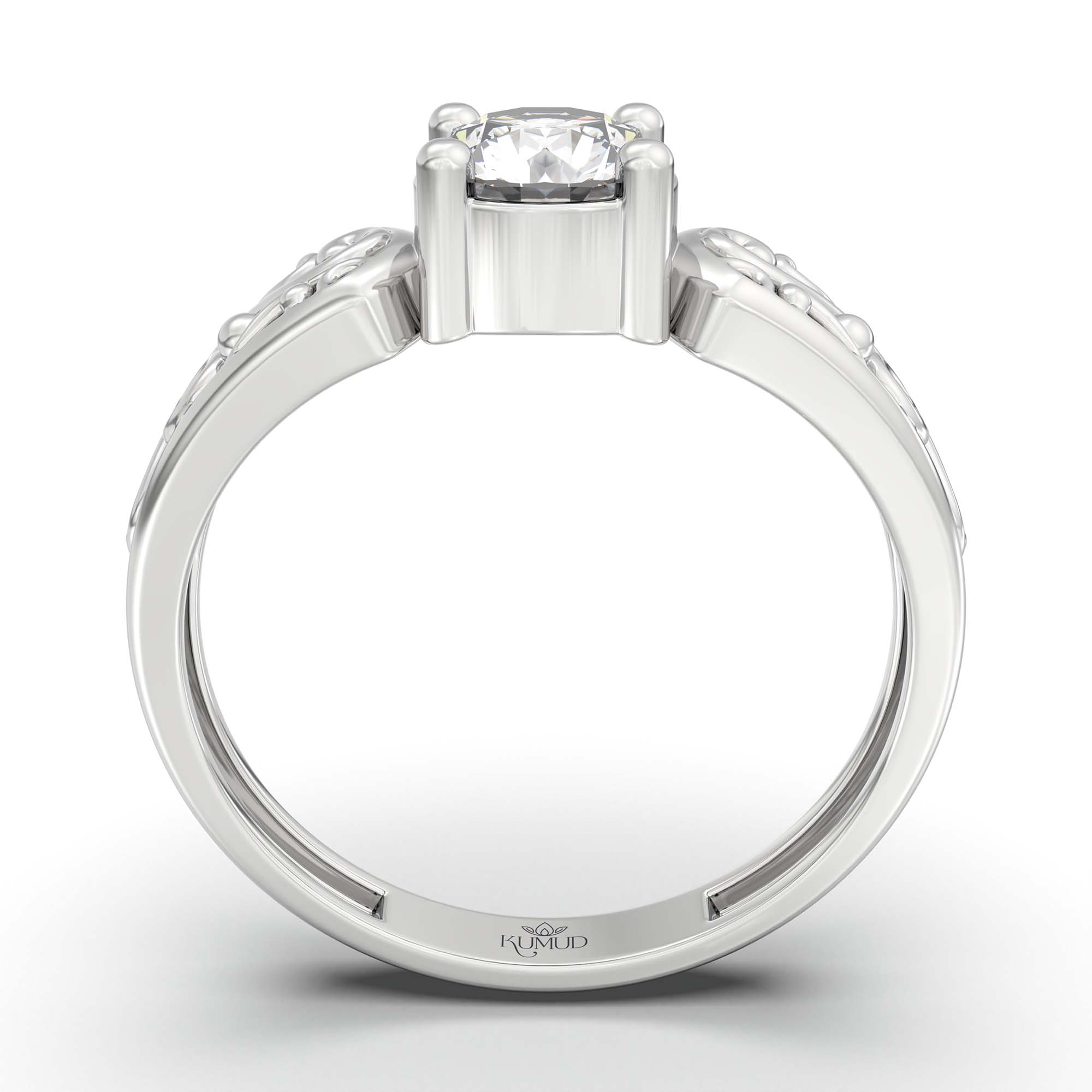 Lab-Grown Diamond Solitaire Ring for Women in 18K White Gold – 0.5 Ct Round, 3 g (Design K13-1-APGAA) thumbnail